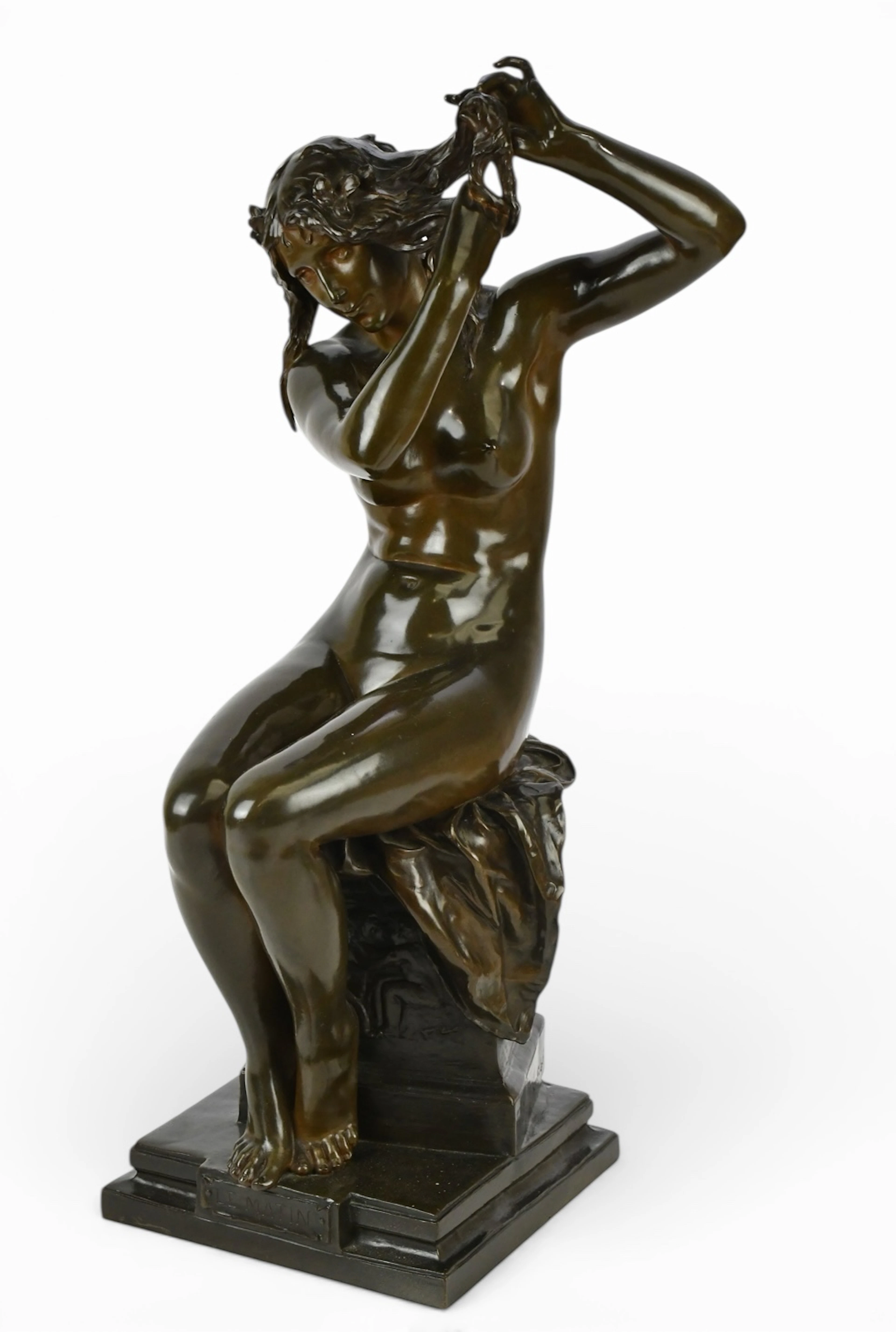 Hector Lemaire bronze study, Le Matin, France, c. 1900.