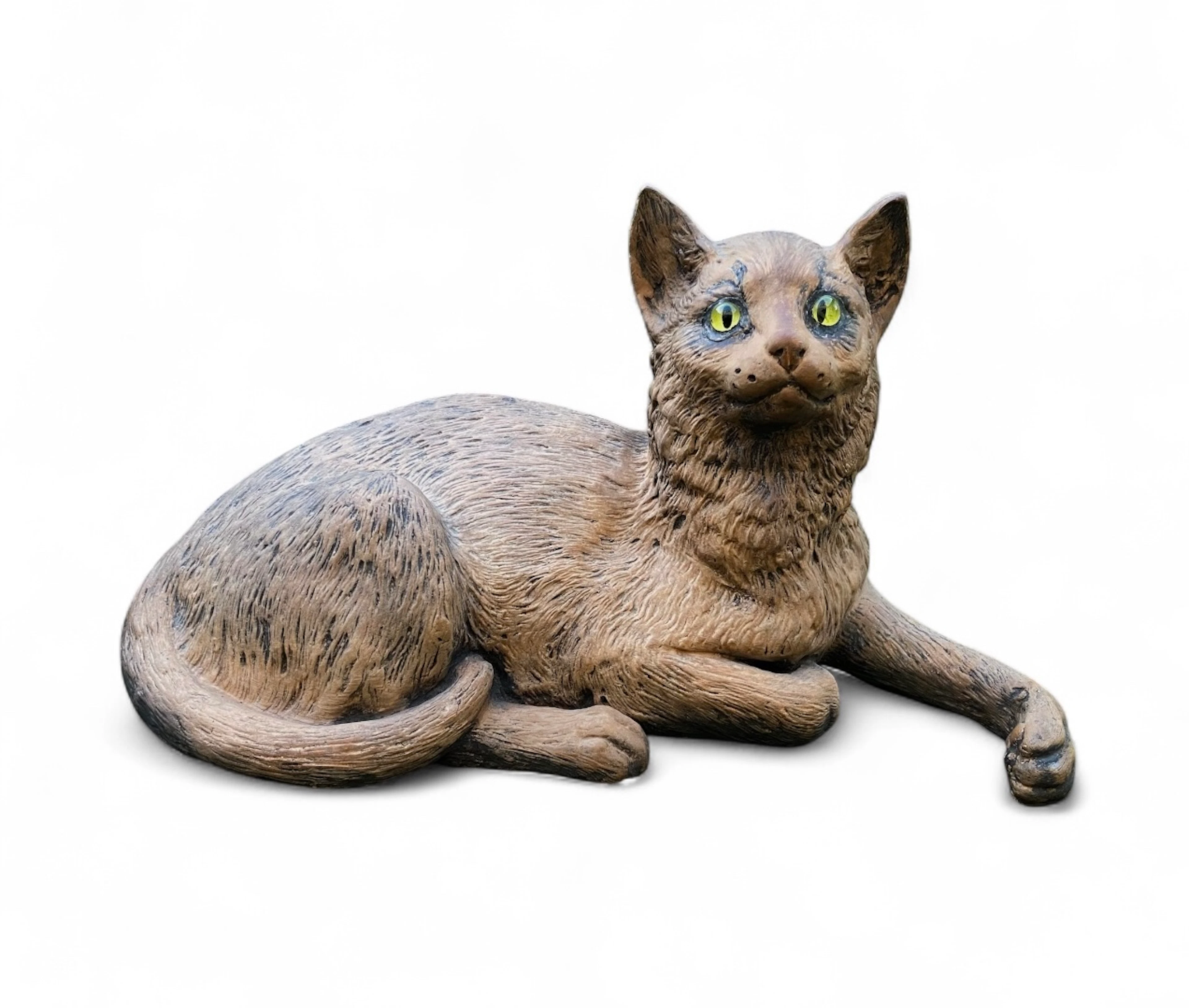 Austrian terracotta cat, Goldscheider style, c. 1890.