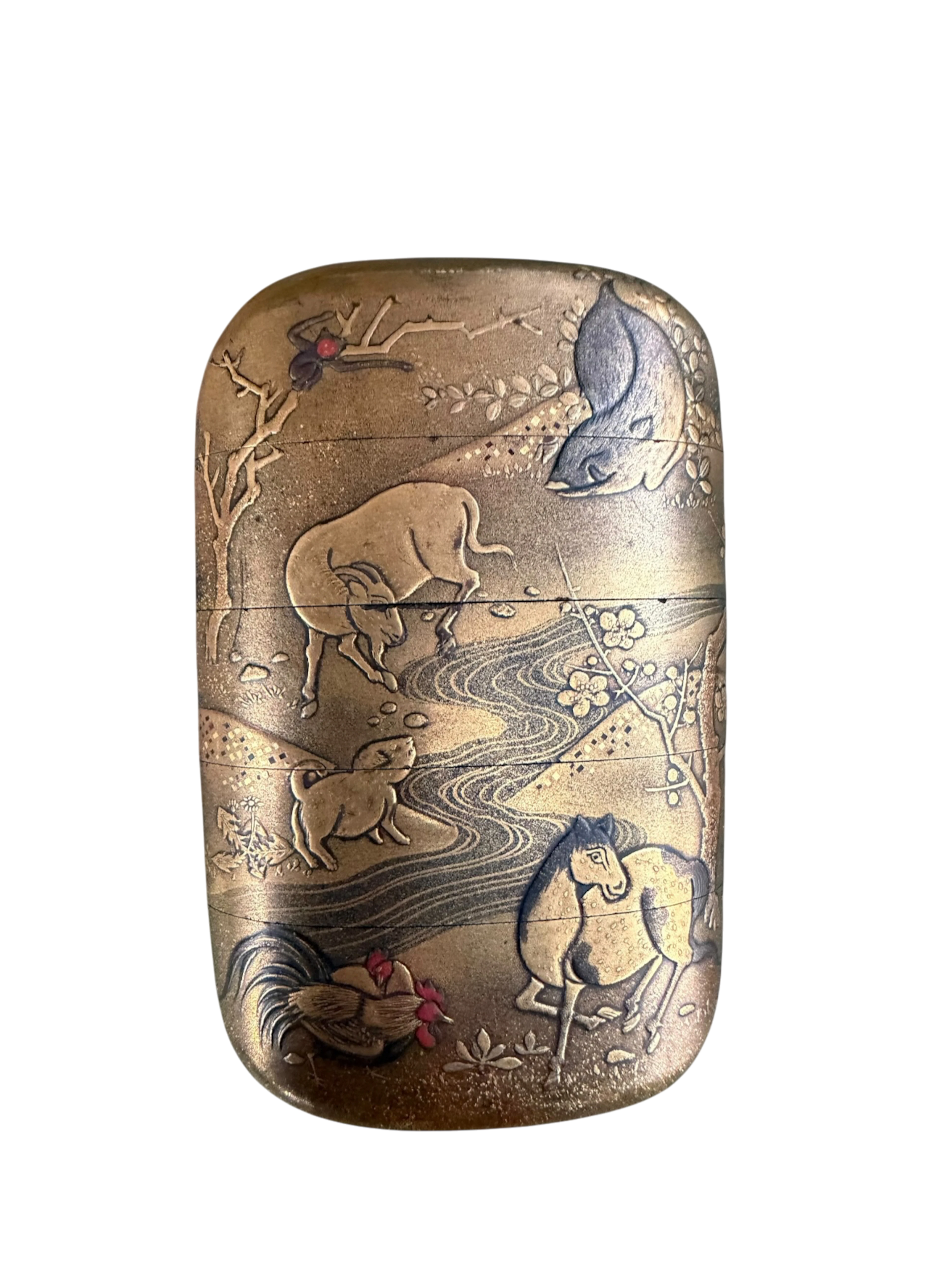 Japanese lacquer ‘Zodiac’ inro, 19th Century, Edo Period.