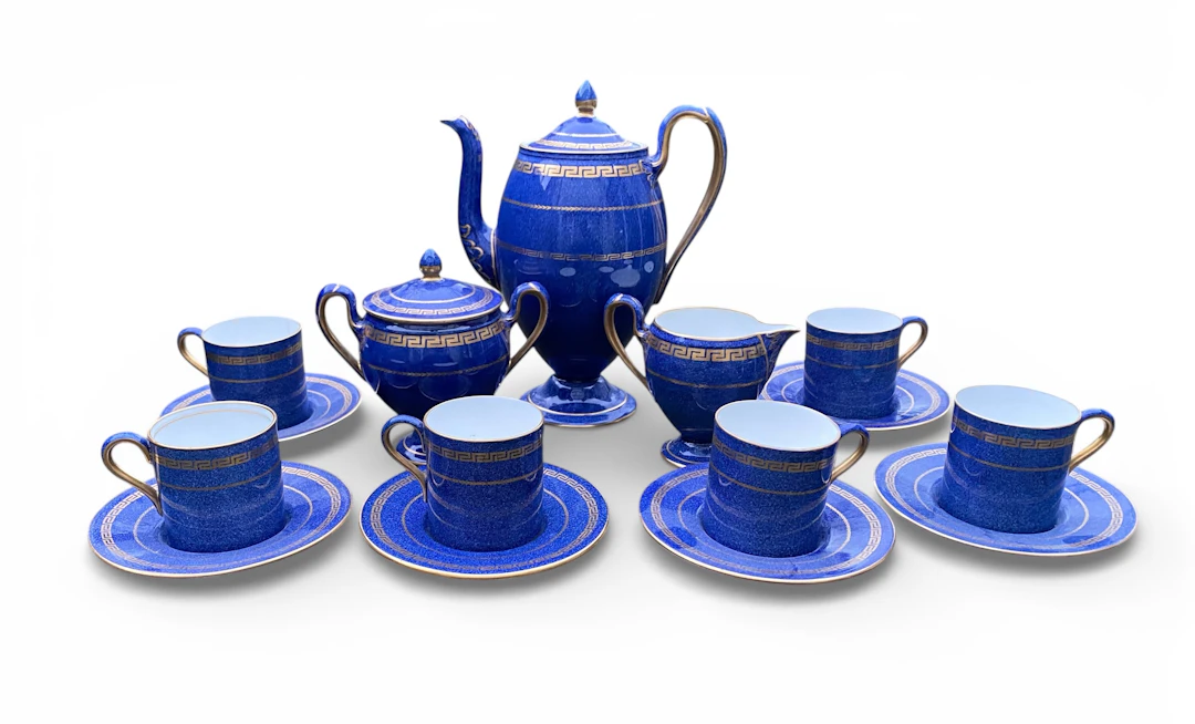 Wedgwood porcelain coffee set, c. 1925.