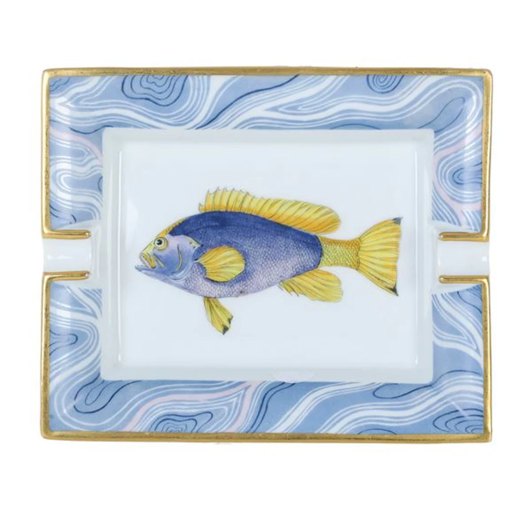 HermÃ¨s, pesce viola e giallo, anni â70 del XX secolo.