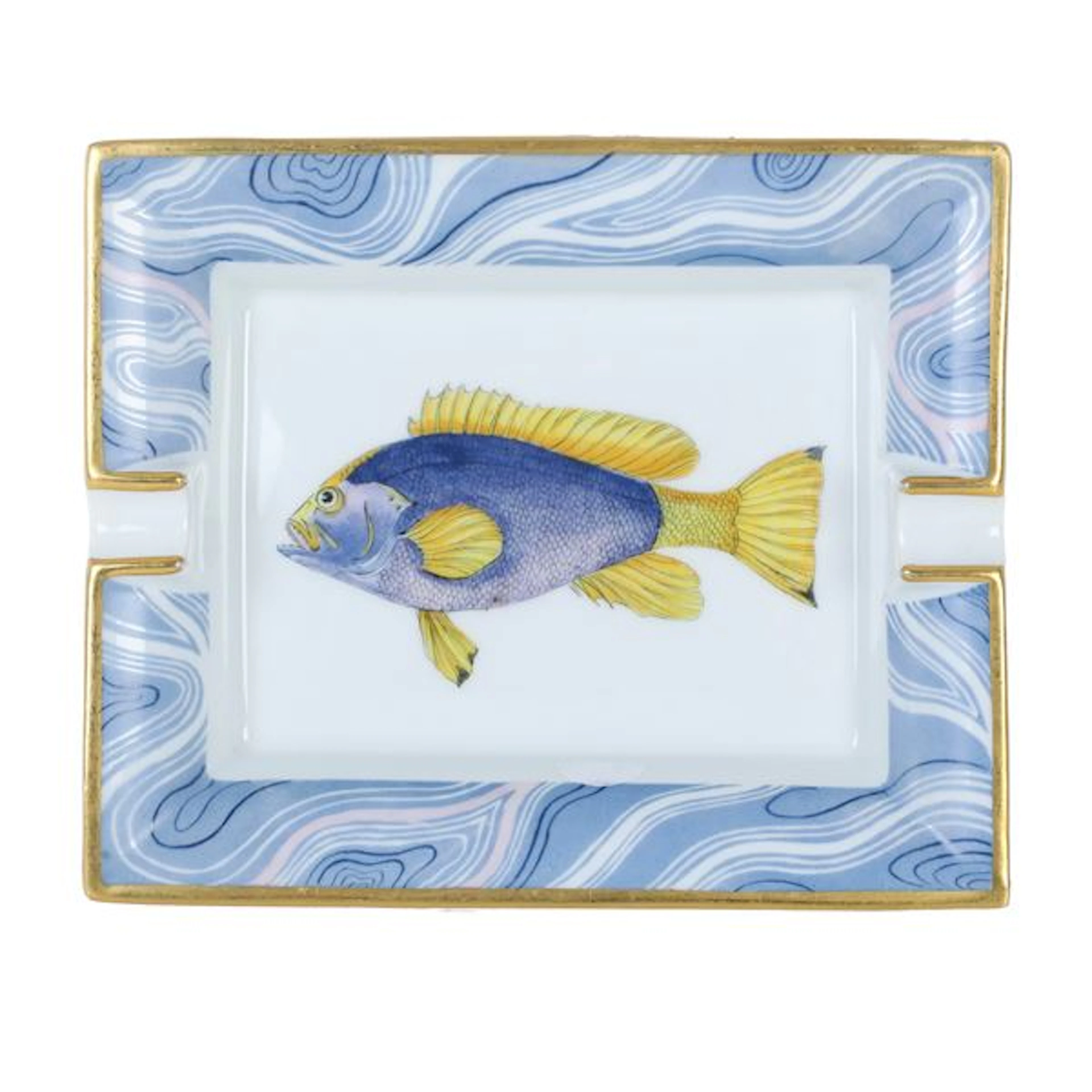 HermÃ¨s, pesce viola e giallo, anni â70 del XX secolo.