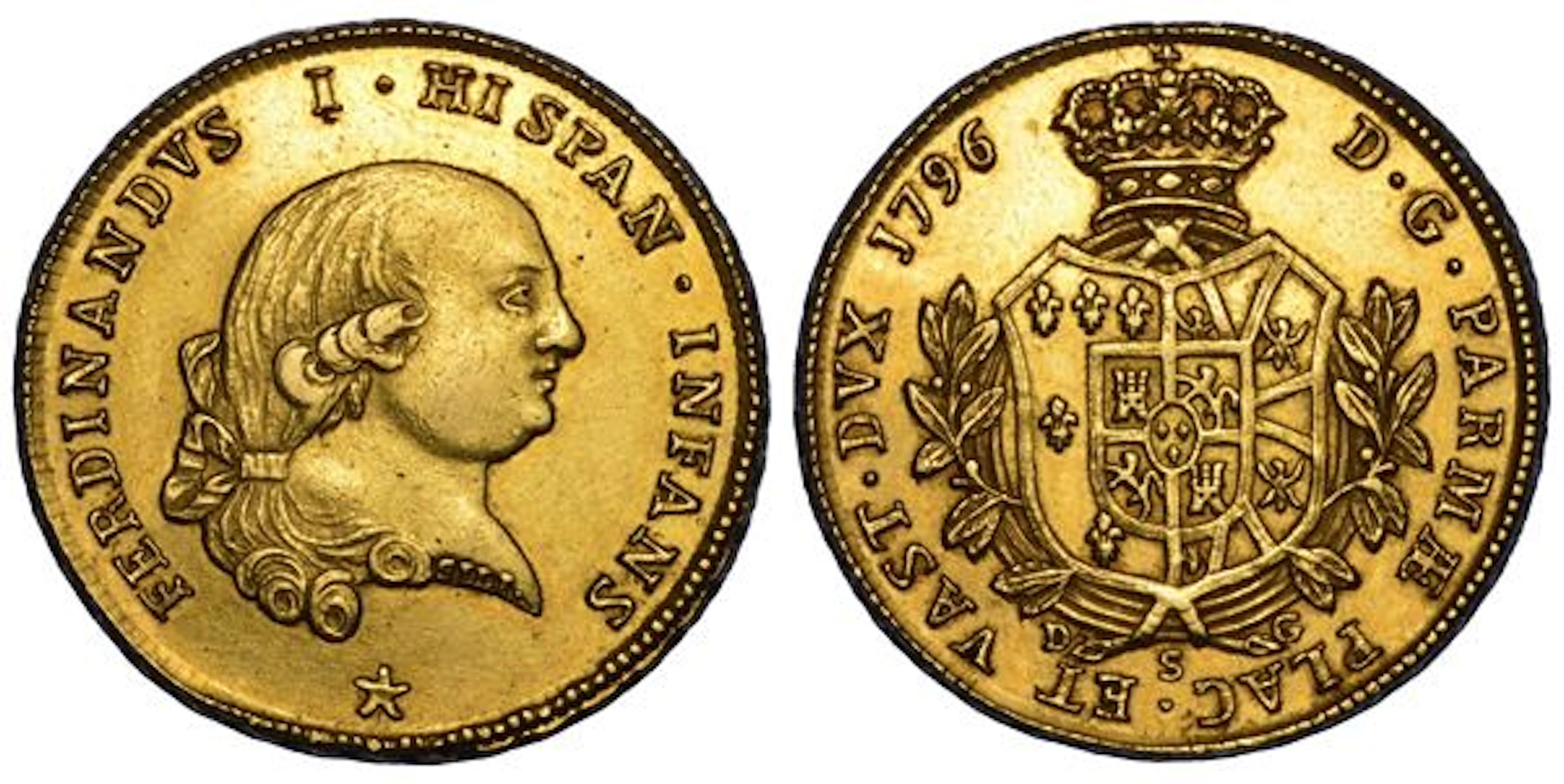 PARMA. FERDINANDO I DI BORBONE, 1765-1802. Da 4 Doppie 1796.