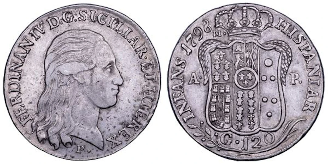 NAPOLI. FERDINANDO IV DI BORBONE, 1759-1799. I PERIODO. Piastra da