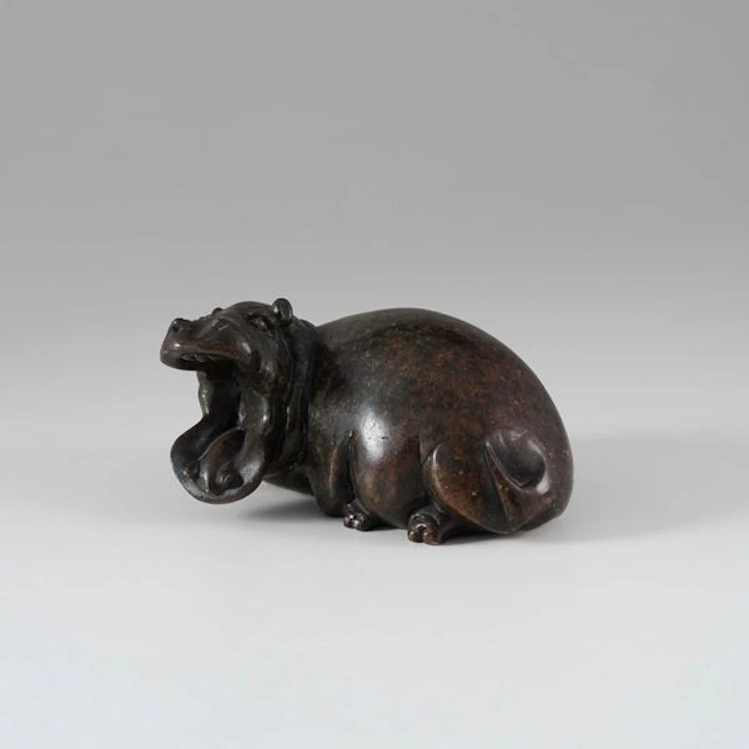 Figura di ippopotamo in bronzo, Cina, XX secolo