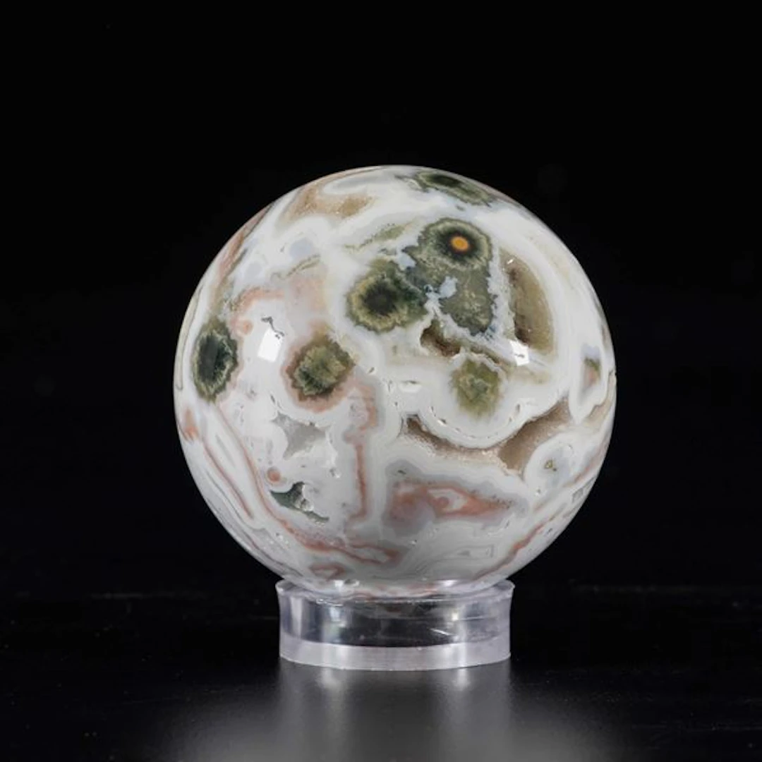 Orbicular jasper sphere