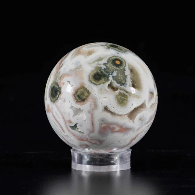 Orbicular jasper sphere