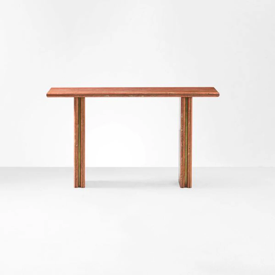 Console in marmo rosa. XX secolo
