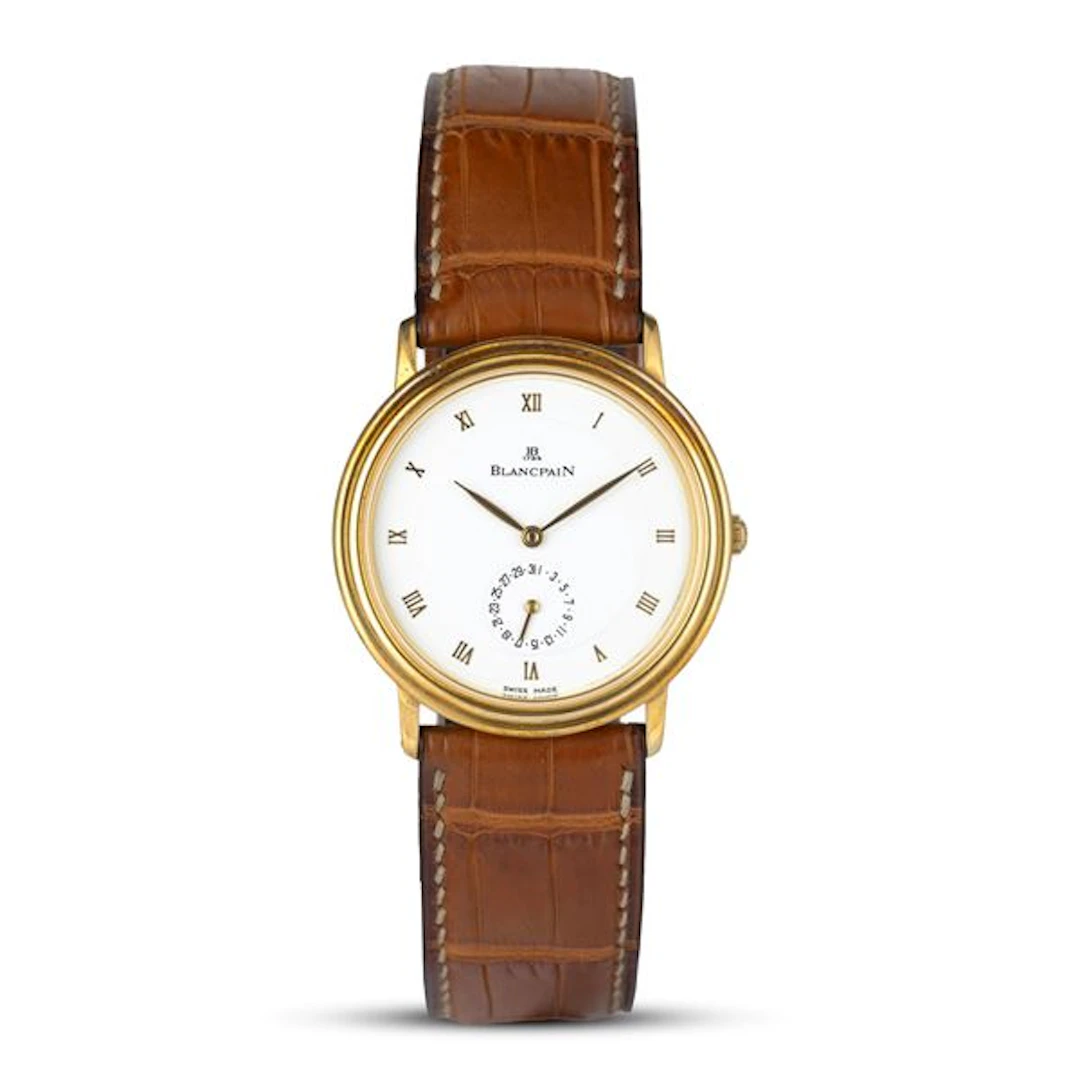 Villeret ref. 4795 in oro giallo 18k con fondello a vista, quadrante