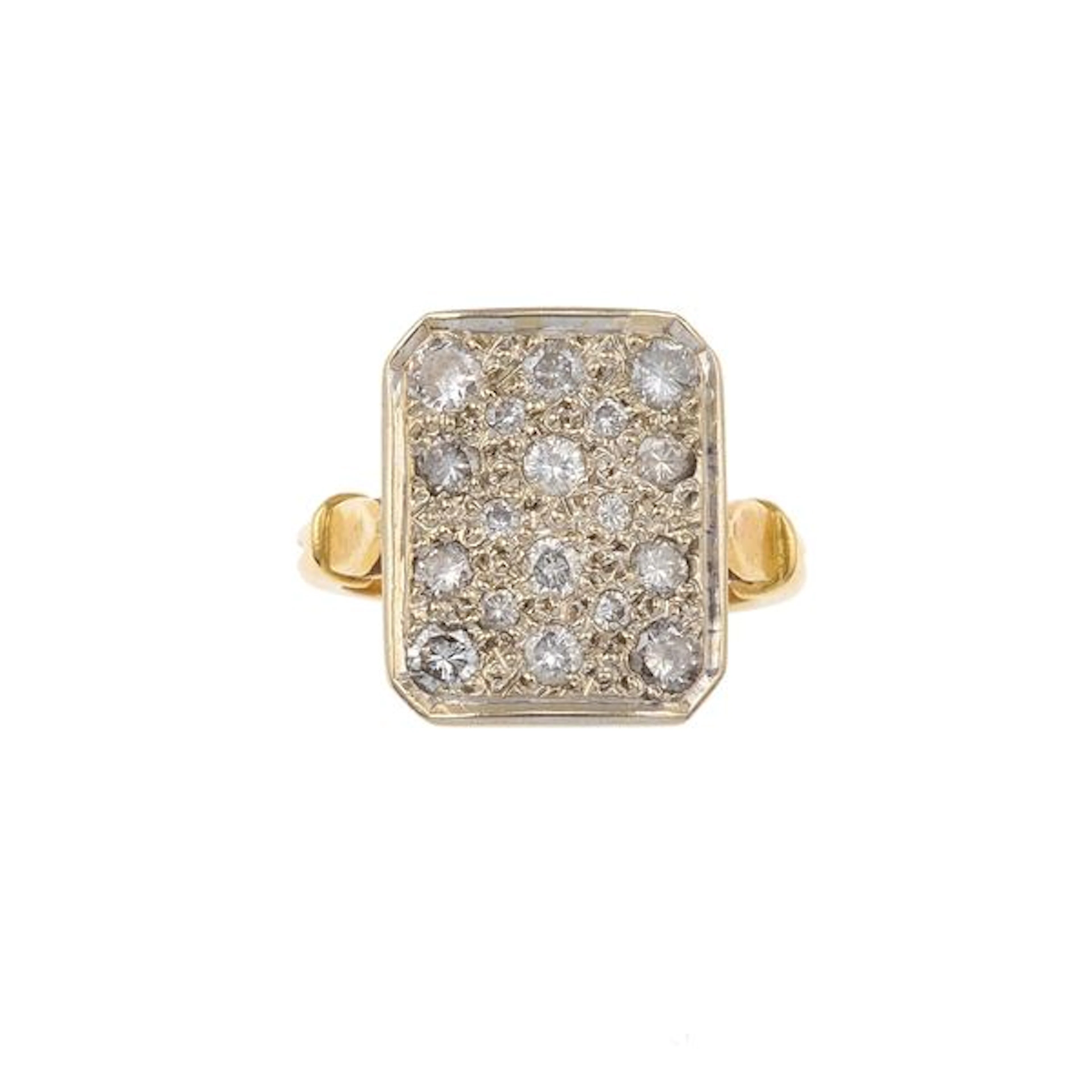 Diamond and gold ring