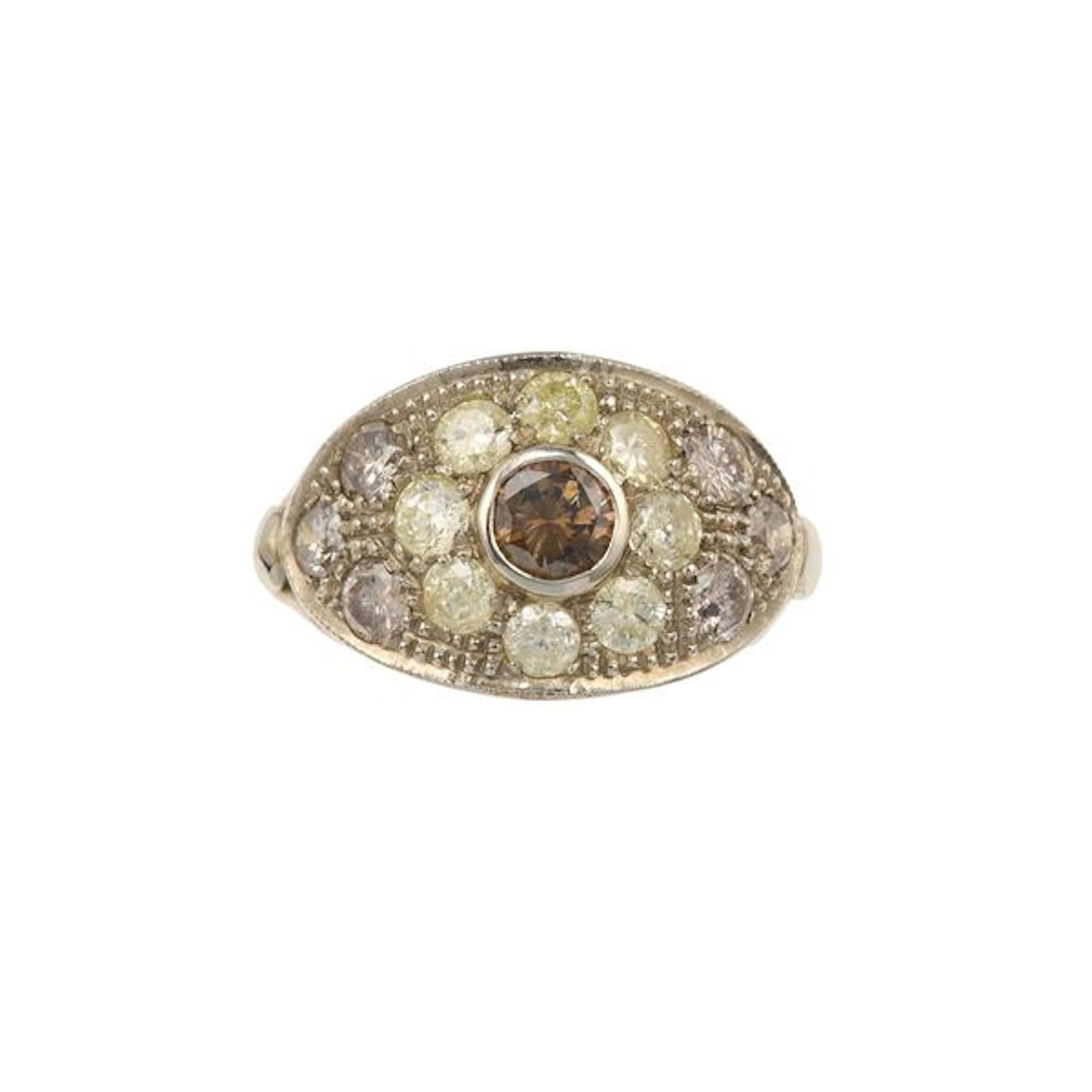 Brown diamond and gold ring