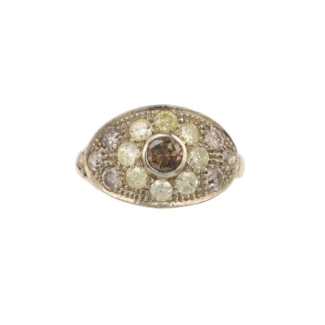 Brown diamond and gold ring