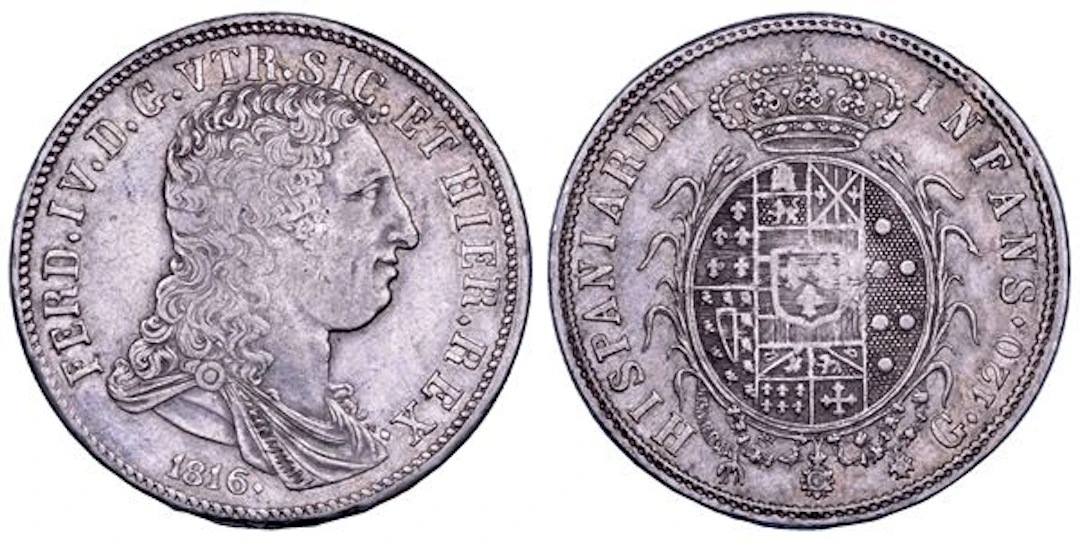 NAPOLI. FERDINANDO IV DI BORBONE, 1815-1816. III PERIODO. Piastra