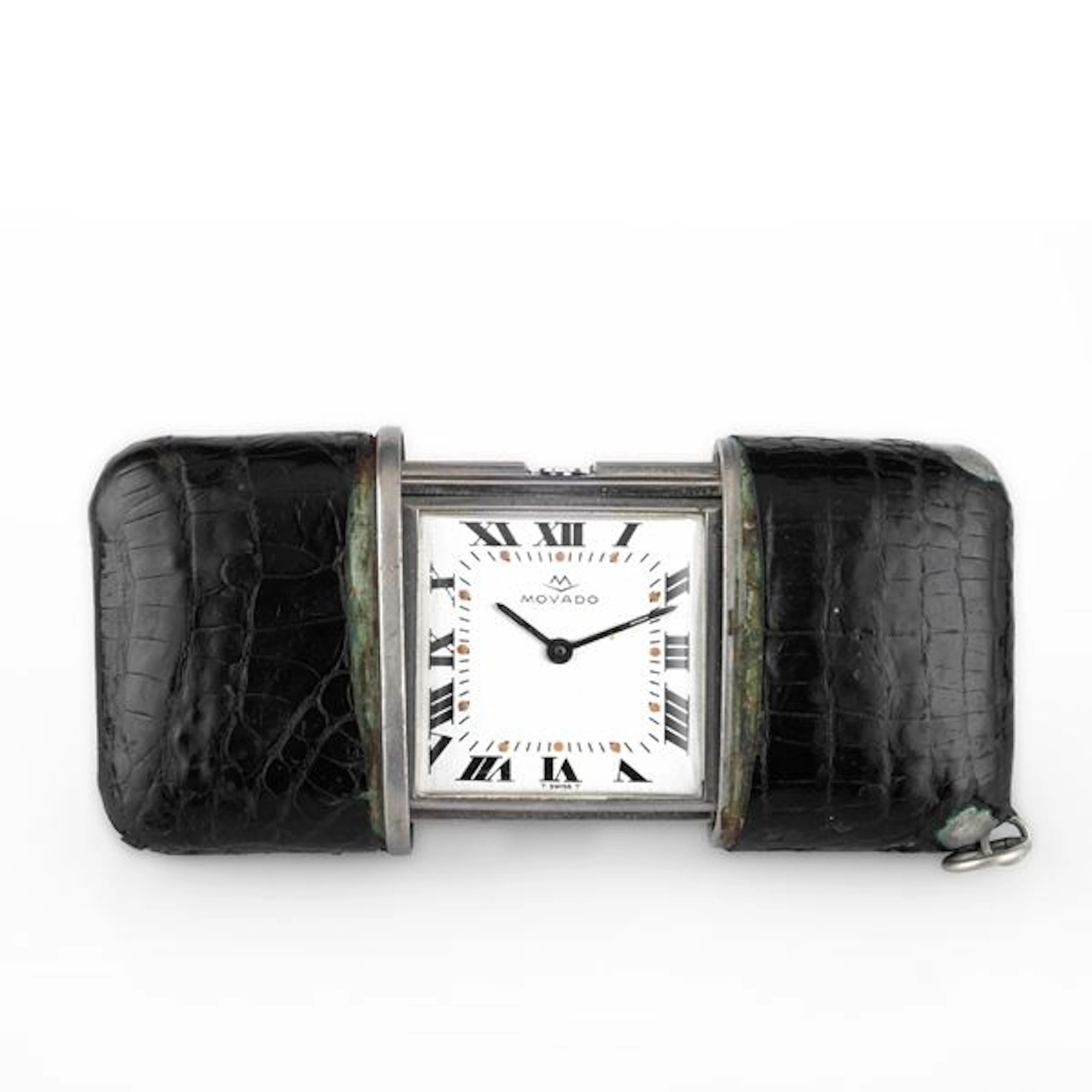 Orologio da viaggio, quadrante silver satinato con numeri Romani