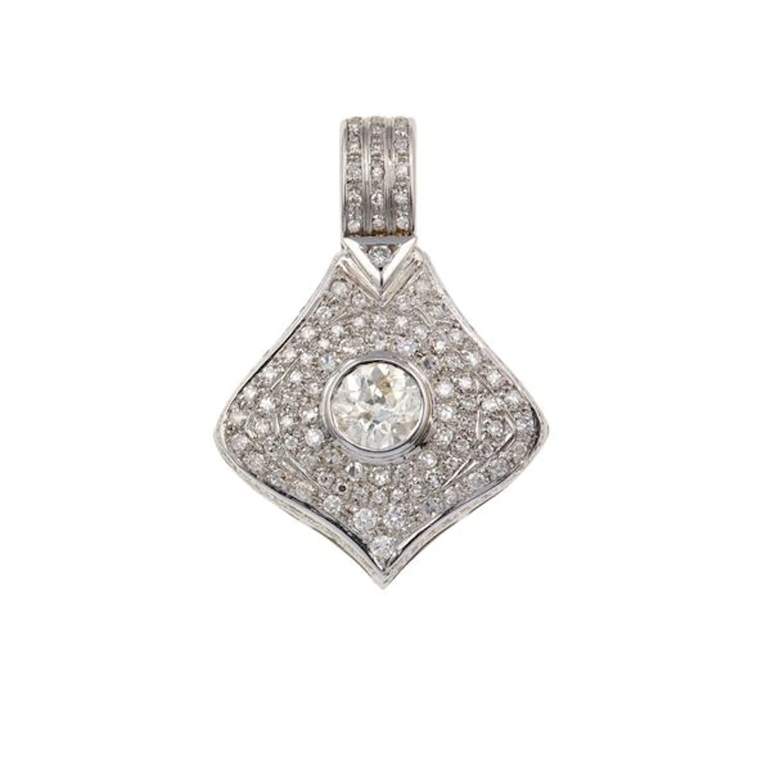Diamond and gold pendant