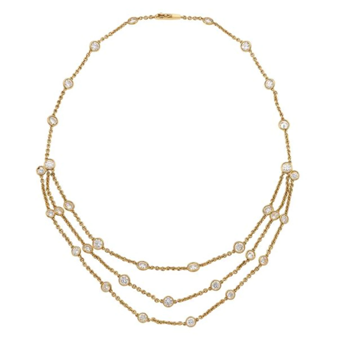 Diamond and gold necklace