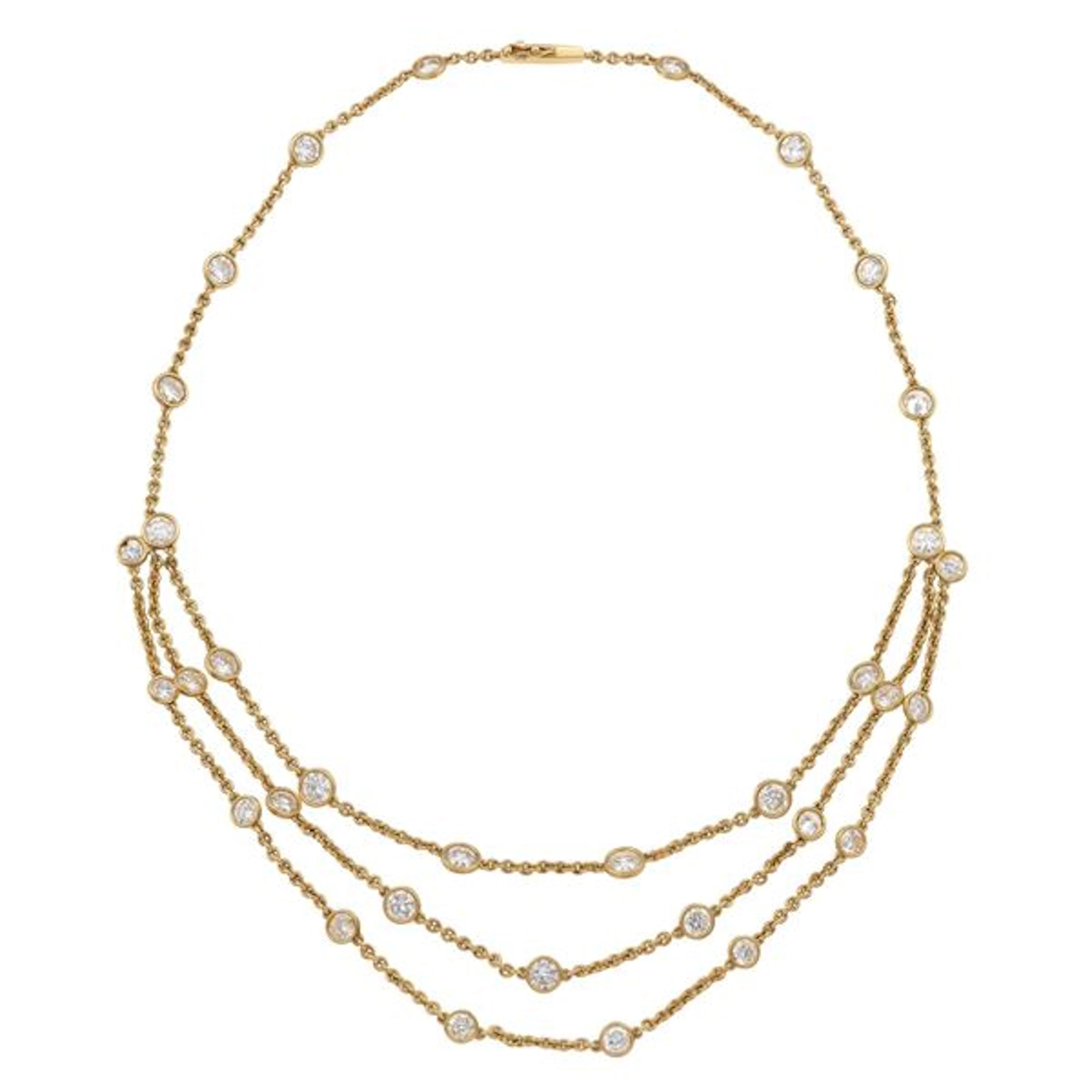 Diamond and gold necklace
