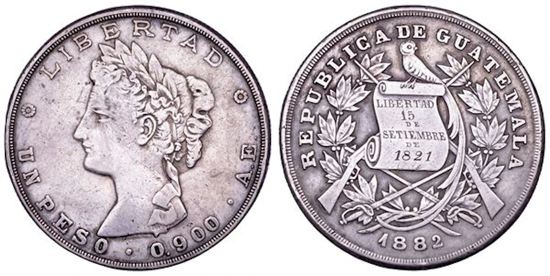 GUATEMALA. REPUBBLICA, dal 1839. Peso 1882.