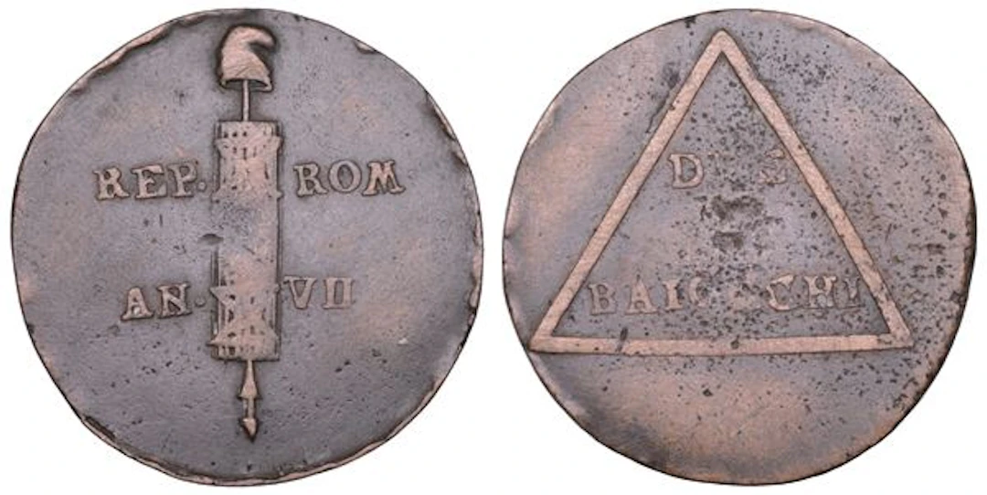 REPUBBLICA ROMANA - PERUGIA (o ROMA), 1798-1799. 2 Baiocchi VII (1799).