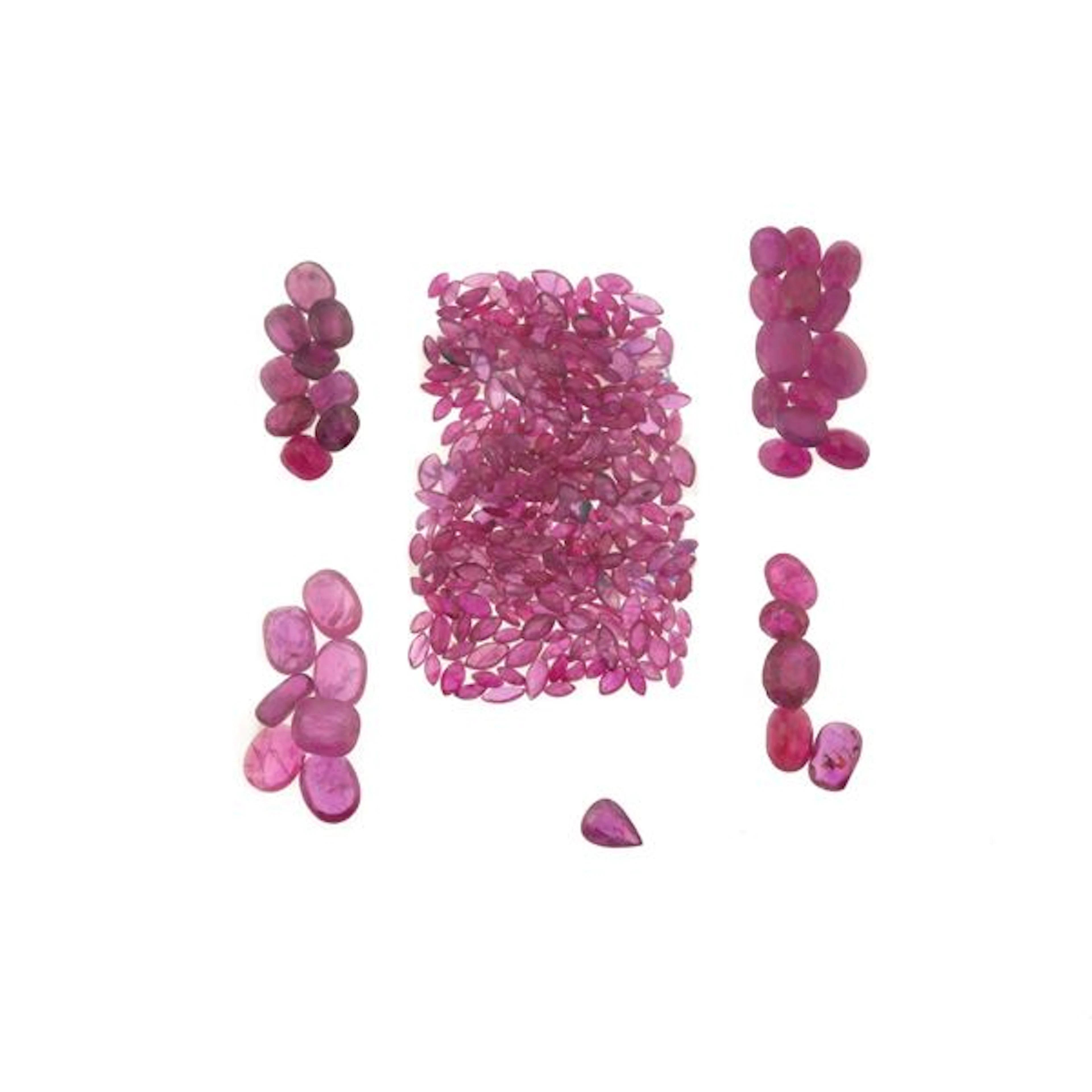 Collection of unmounted rubies, of various shapes and treatments