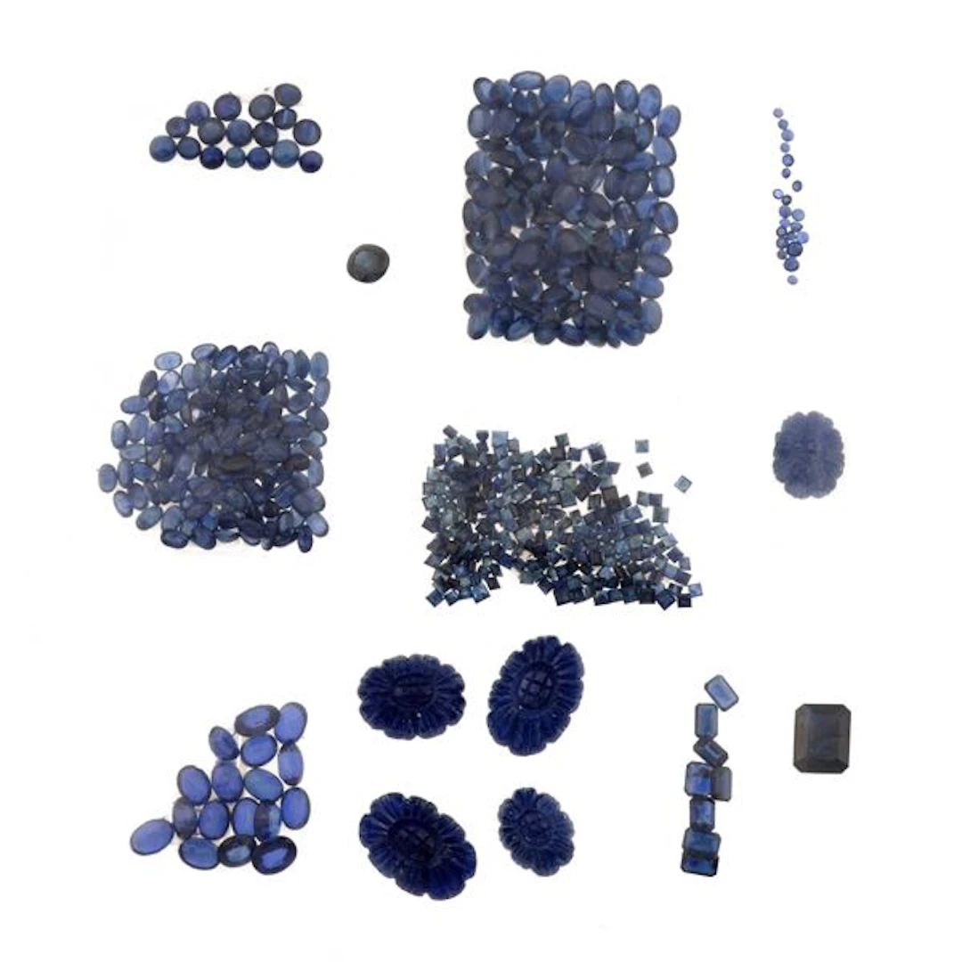 Collection of unmounted sapphires, of various shapes and treatments