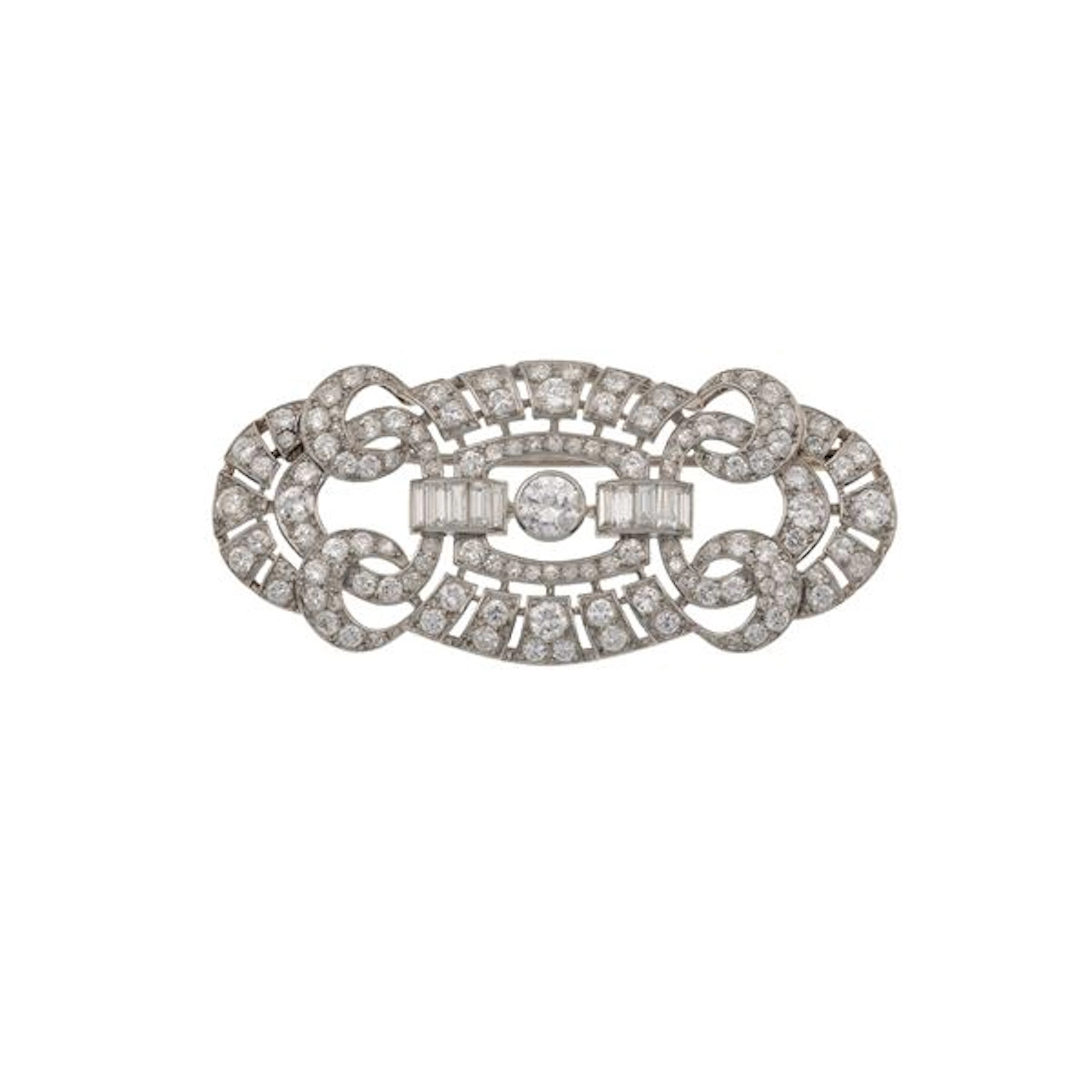 Diamond and platinum brooch
