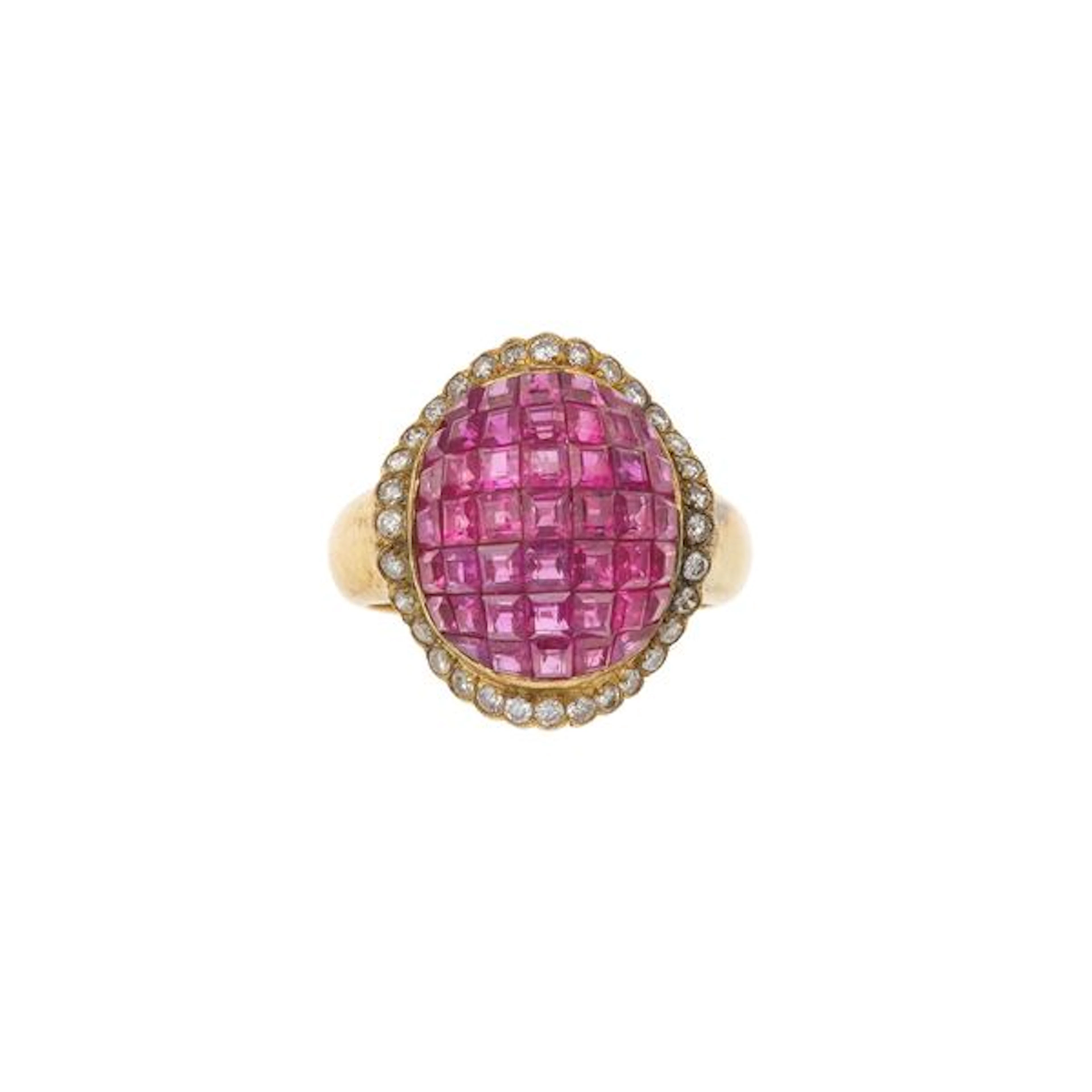Ruby, diamond and gold ring