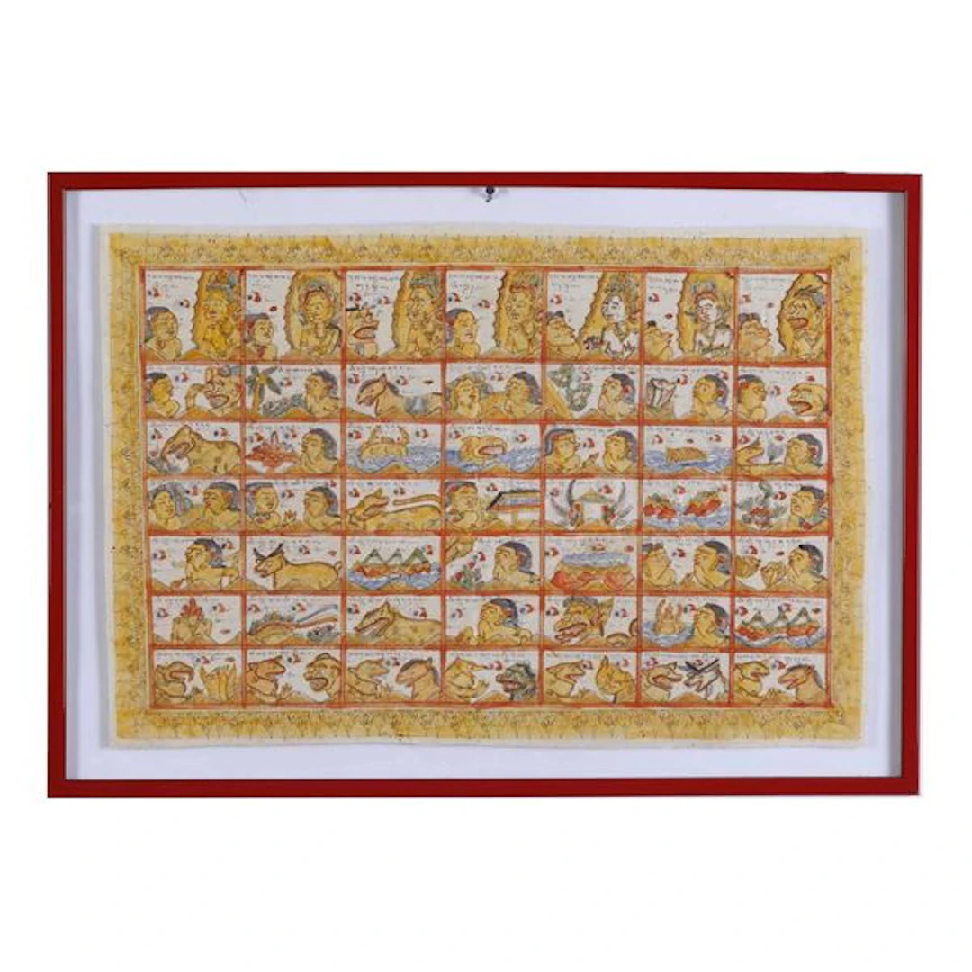 Tessuto Batik con divinità . Indonesia, secolo XIX