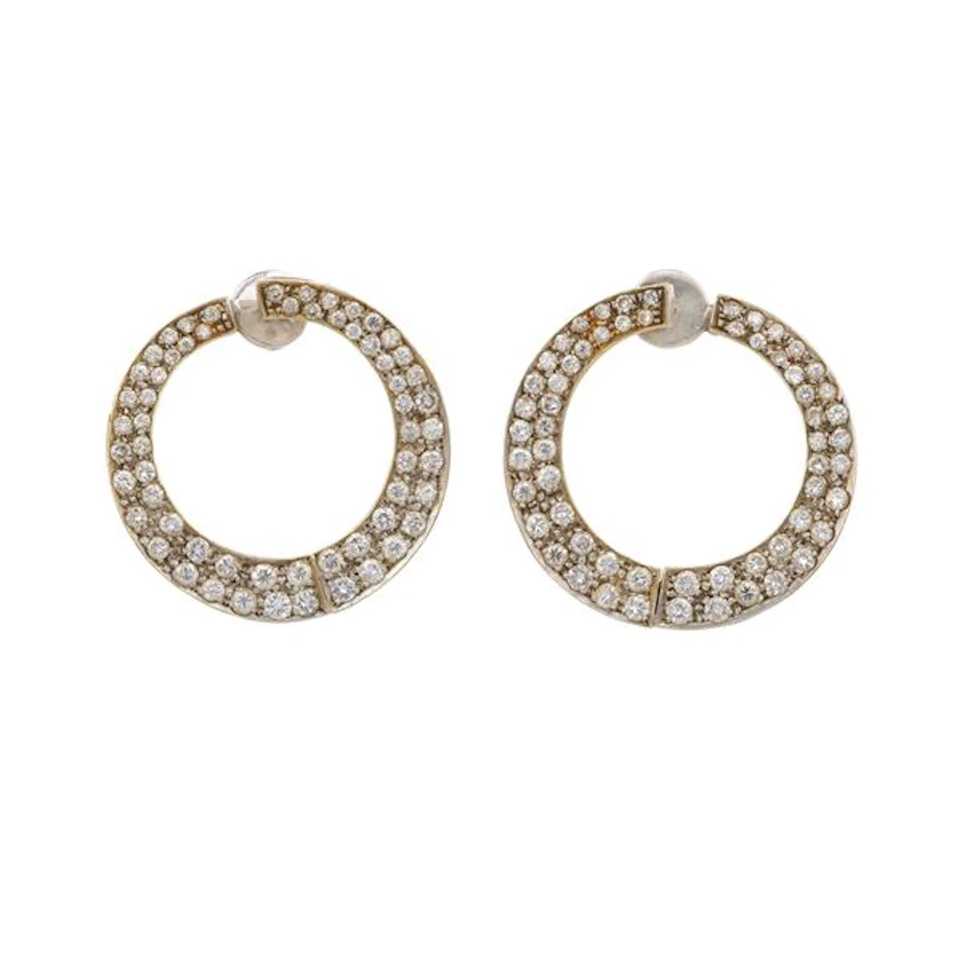 Pair of diamond and gold earrings