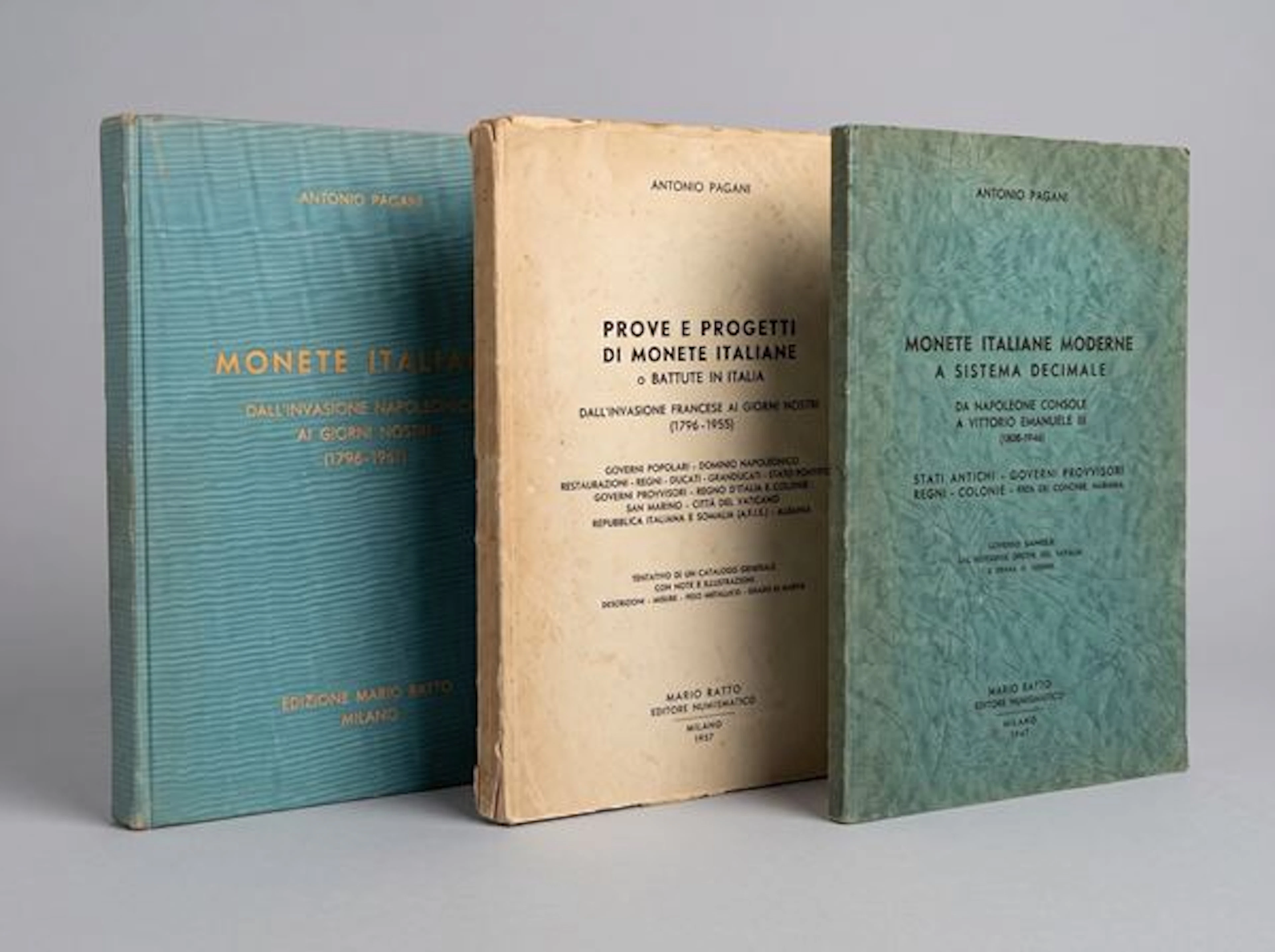 PAGANI A. Lotto di tre libri.