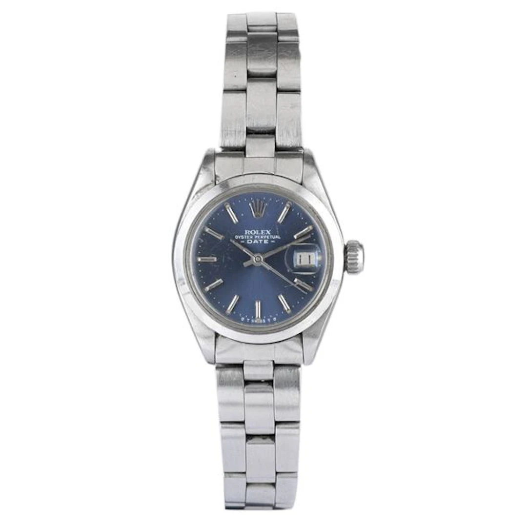 Lady-Datejust ref. 69616 in acciaio Oyster, quadrante blu soleil