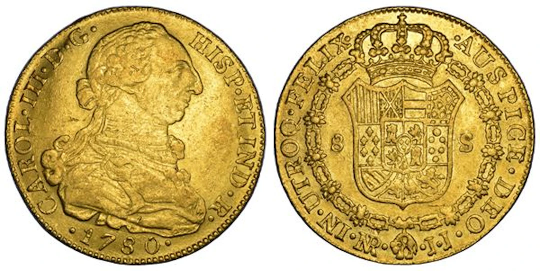 CARLOS III, 1759-1788. COLOMBIA. 8 Escudos 1780. Bogotà .