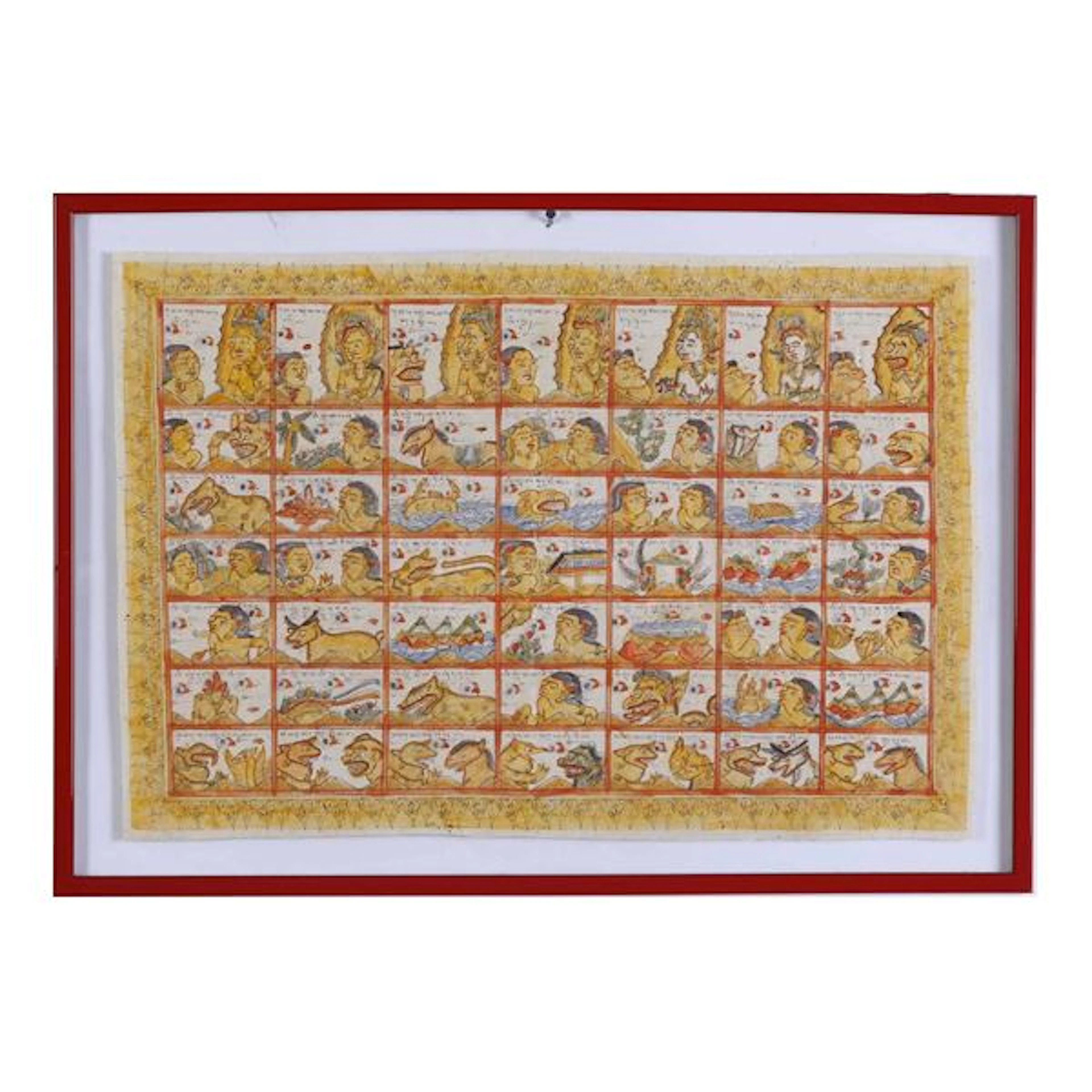 Tessuto Batik con divinitÃ . Indonesia, secolo XIX