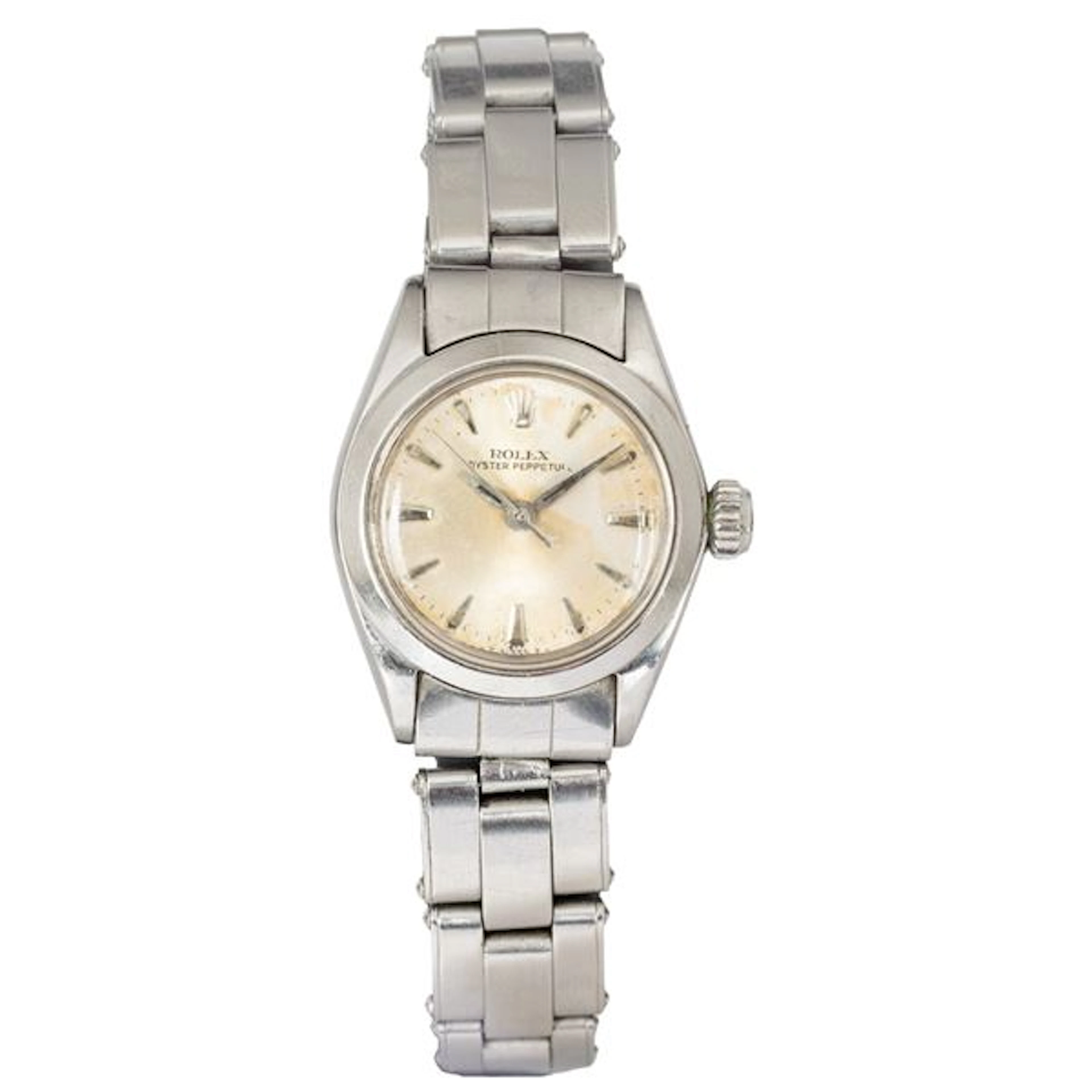 Oyster Perpetual ref. 6618 in acciaio, quadrante silver virato, carica