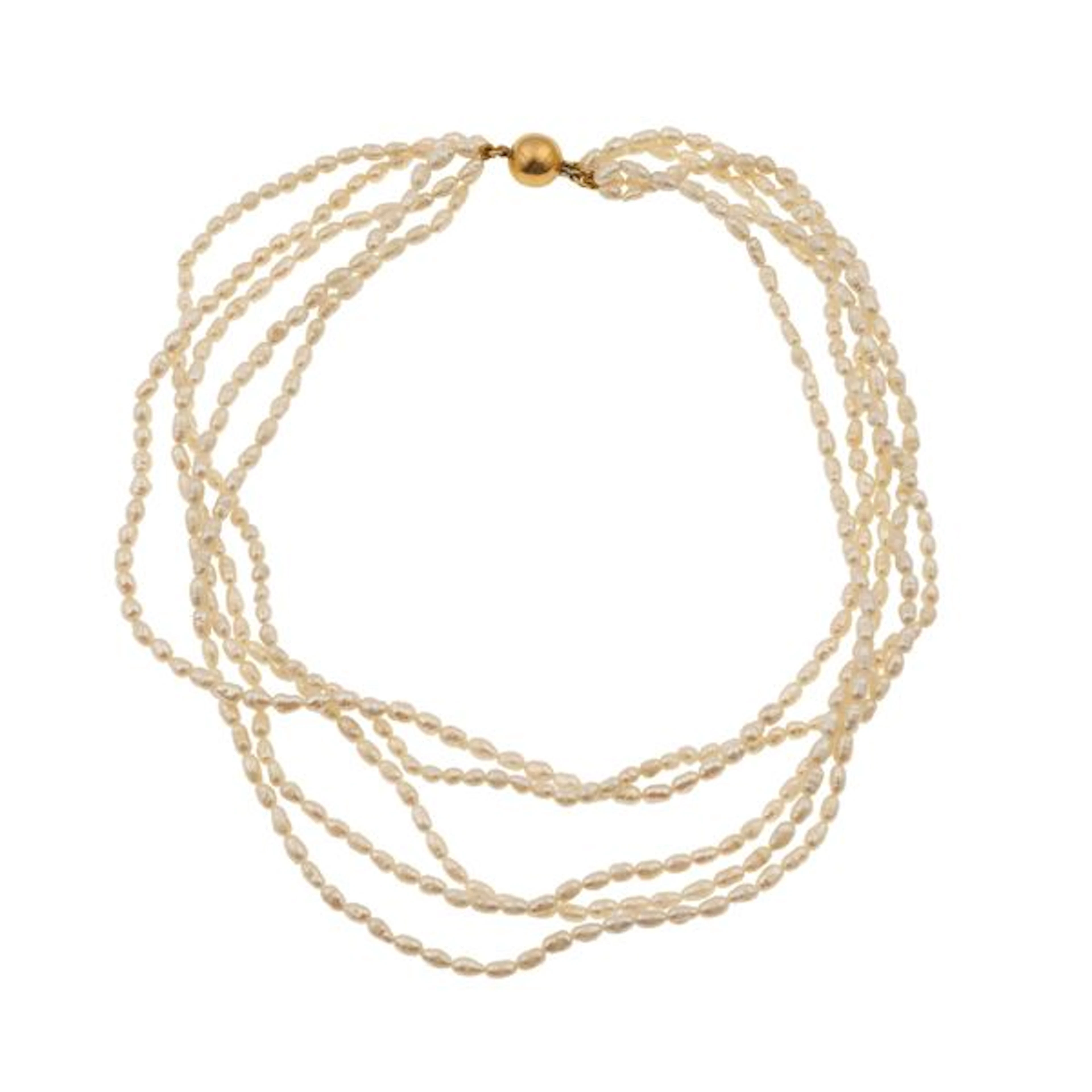 Freshwater pearl and gold necklace