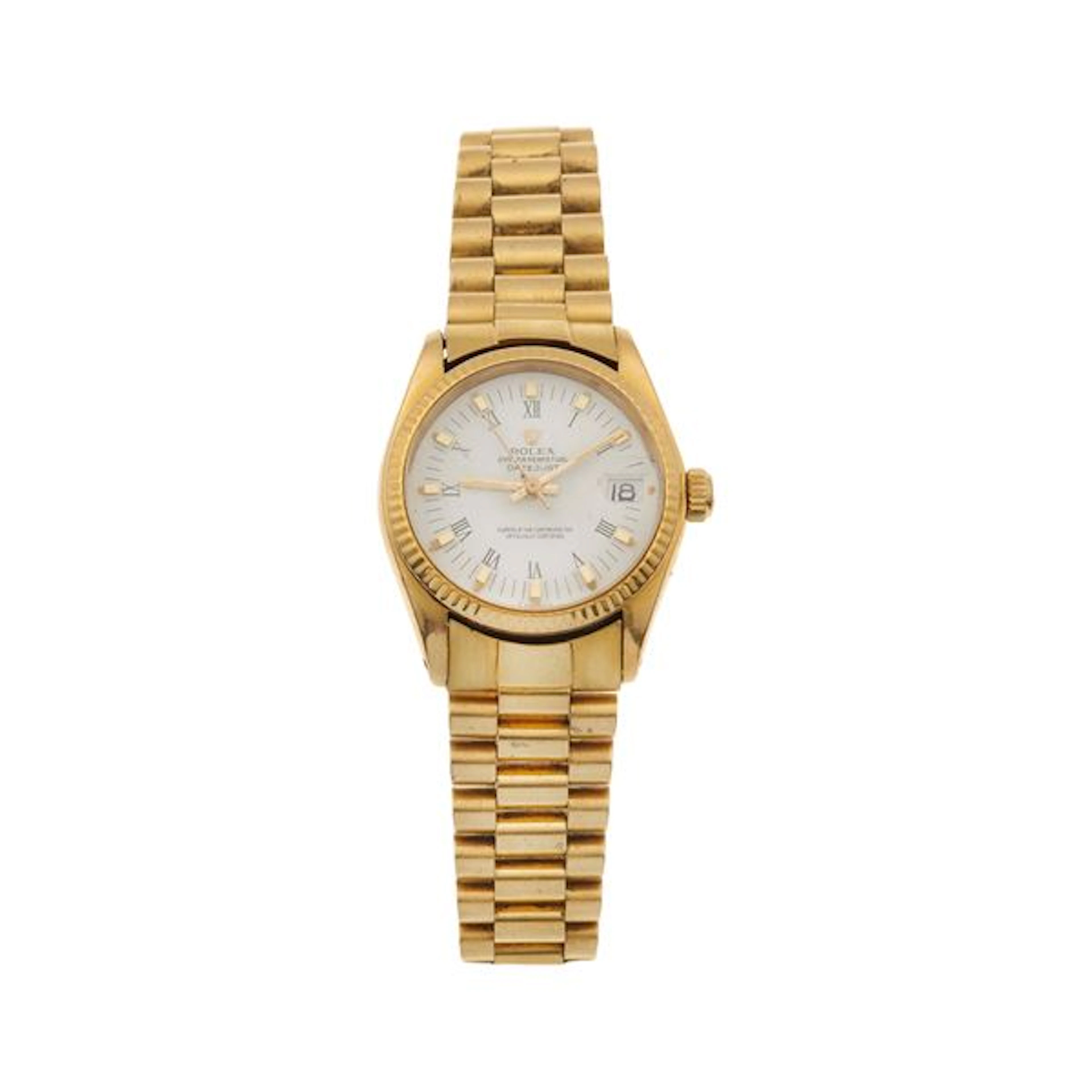 Gold wristwatch. Signed Rolex, Oyster Perpetual Datejust. Movement