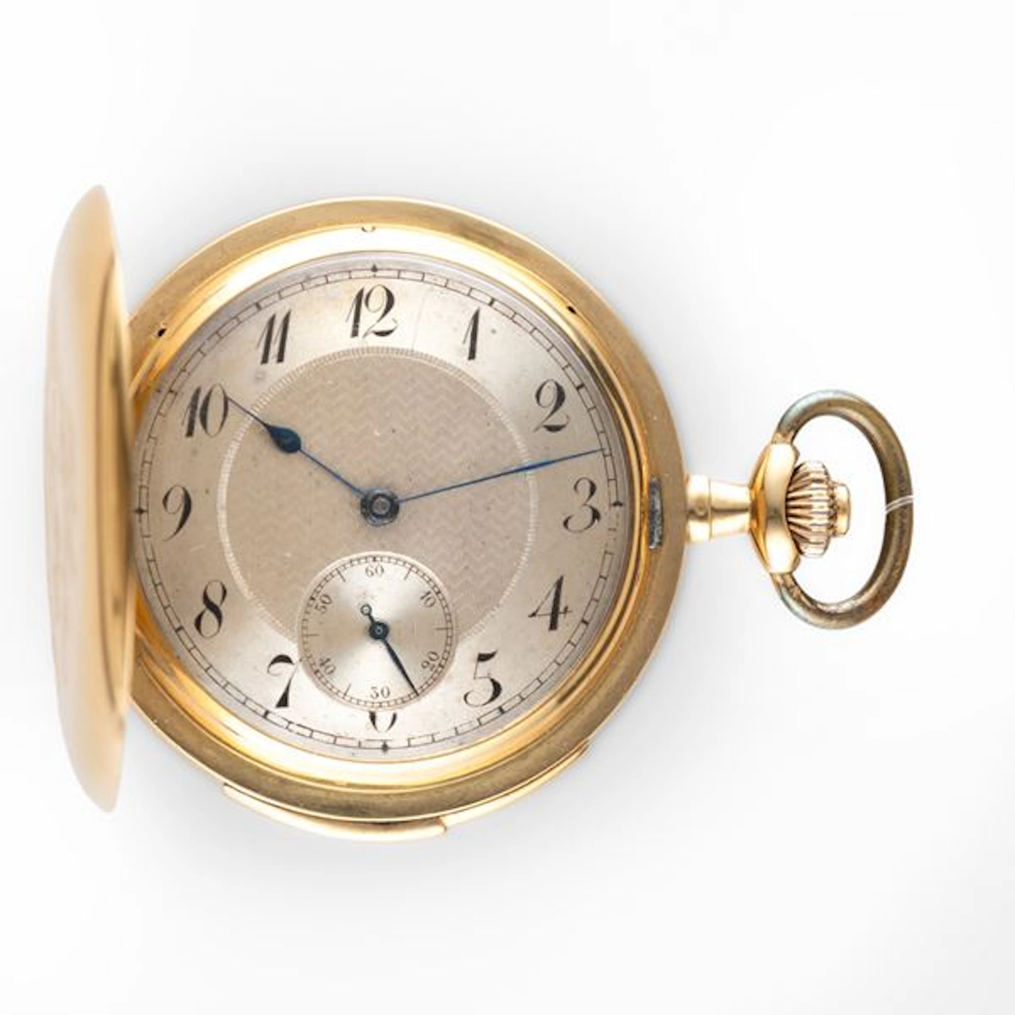 Savonette in oro giallo 18k a ripetizione minuti, quadrante argentÃ¨