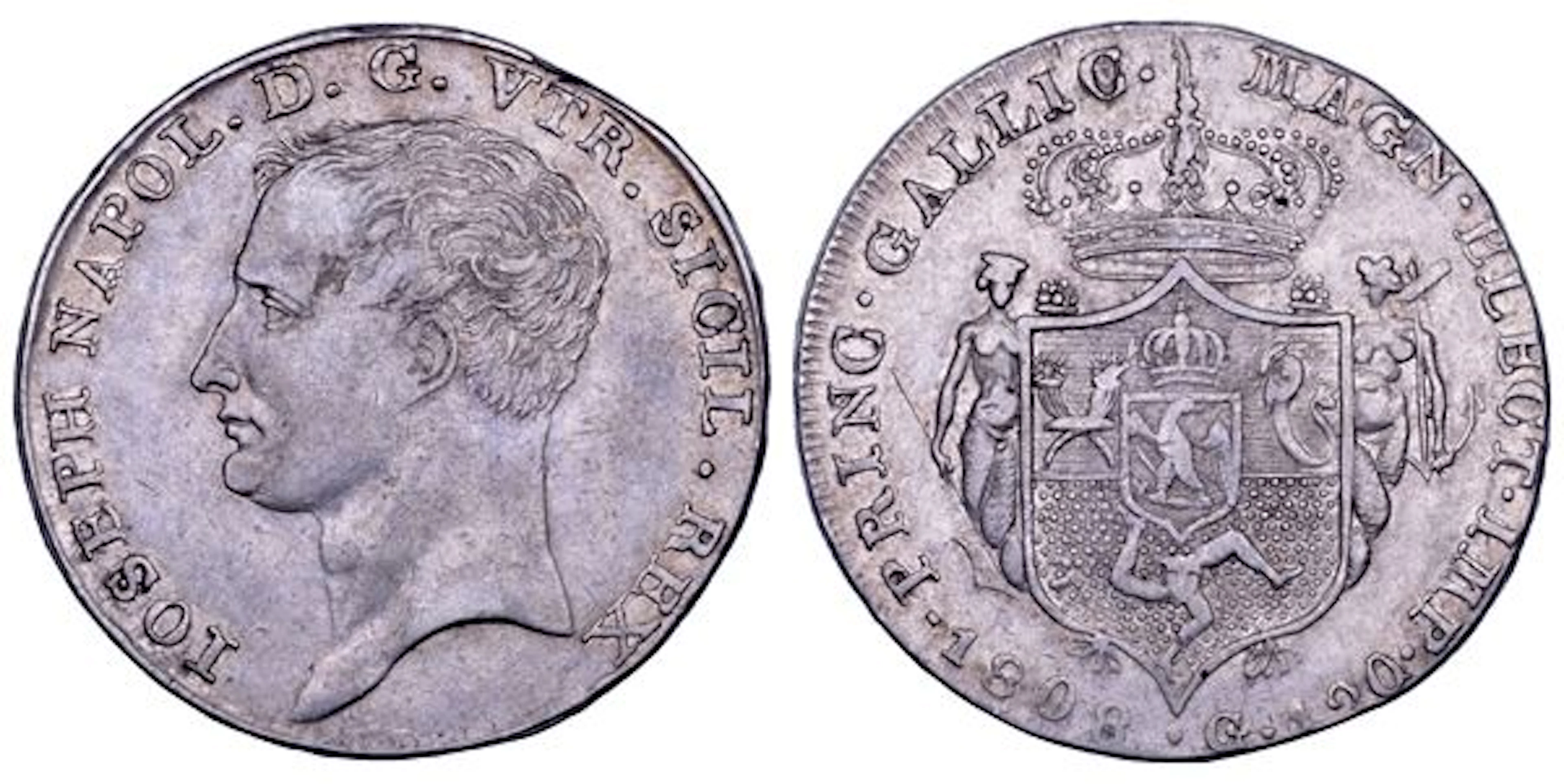 NAPOLI. GIUSEPPE NAPOLEONE, 1806-1808. Piastra da 120 Grana 1808.