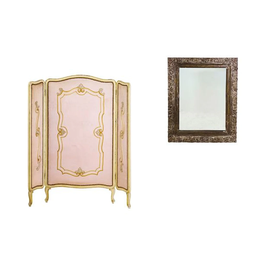 Una grande cornice e un separè. Inizi XX secolo