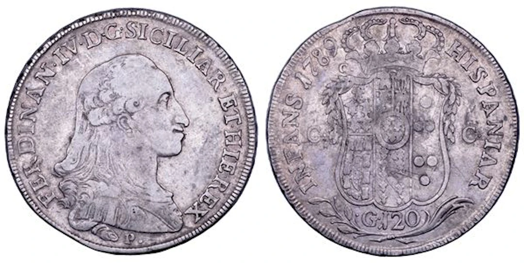 NAPOLI. FERDINANDO IV DI BORBONE, 1759-1799. I PERIODO. Piastra da