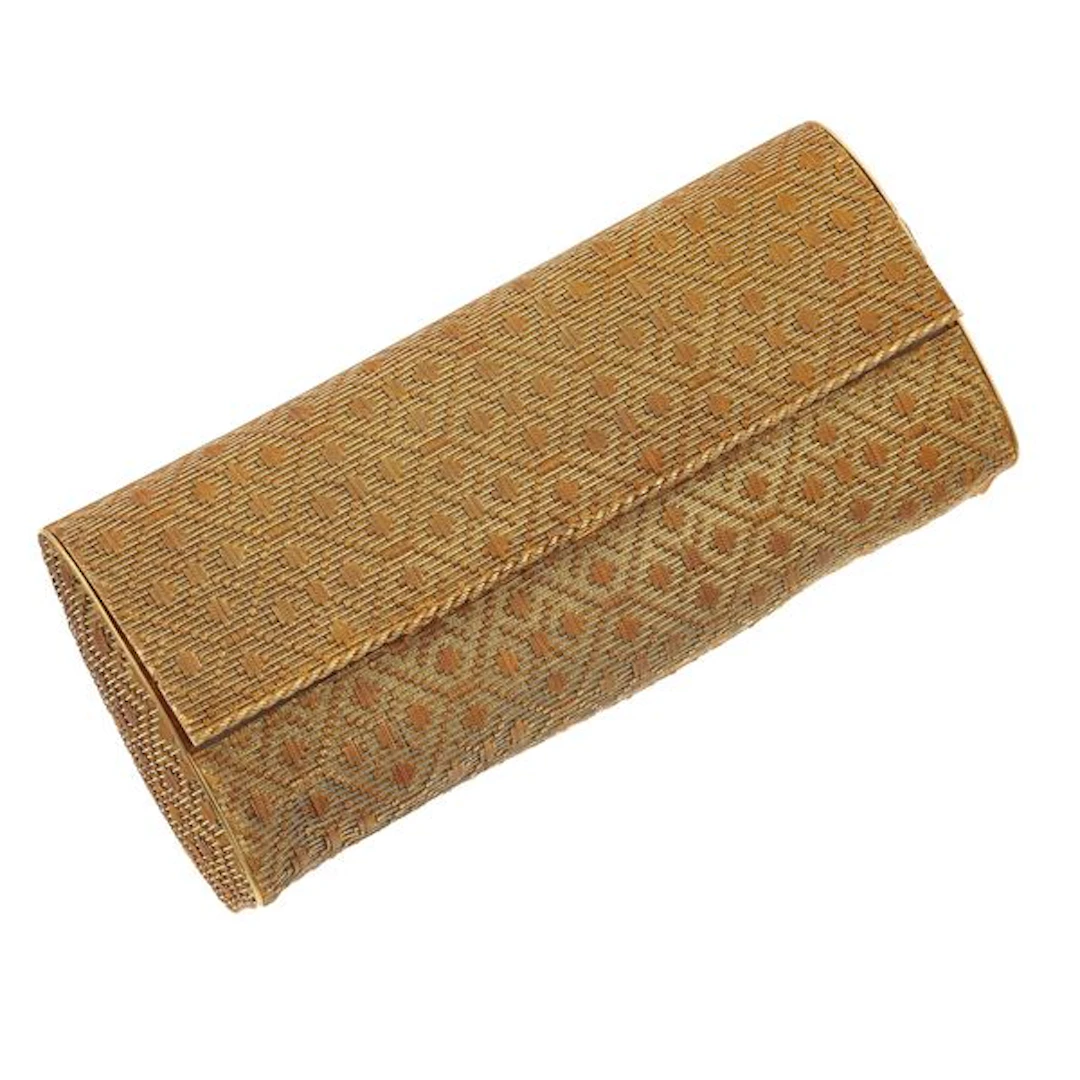 Gold evening bag. Damages