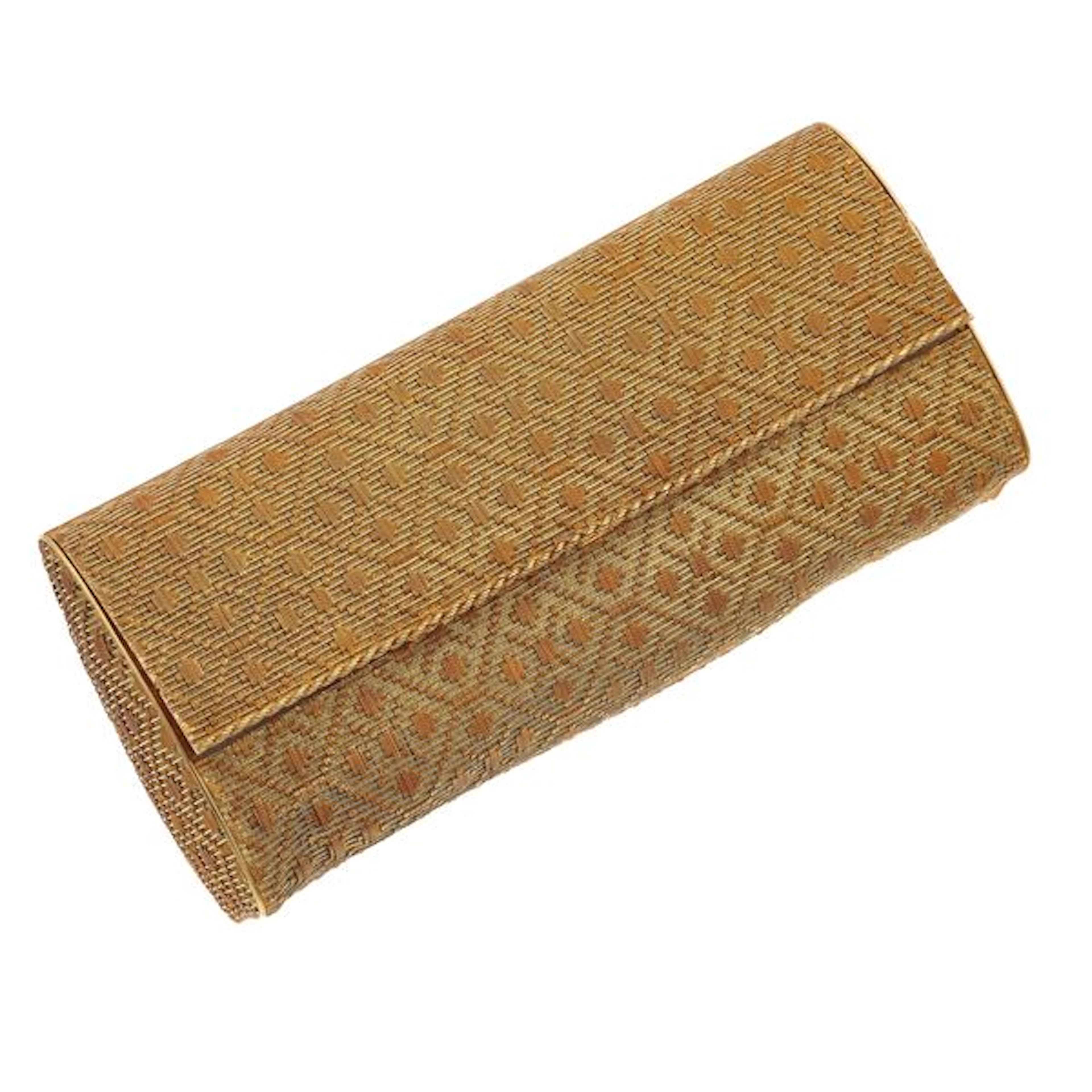 Gold evening bag. Damages