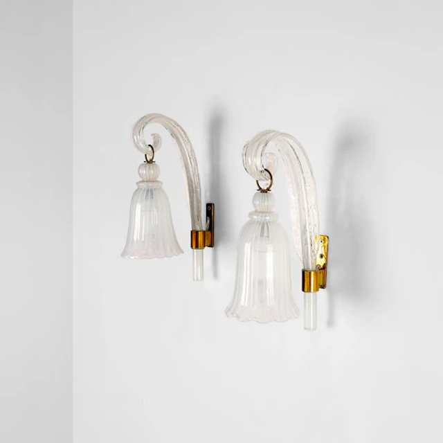 Due lampade a parete mod. 5809 a una foglia.