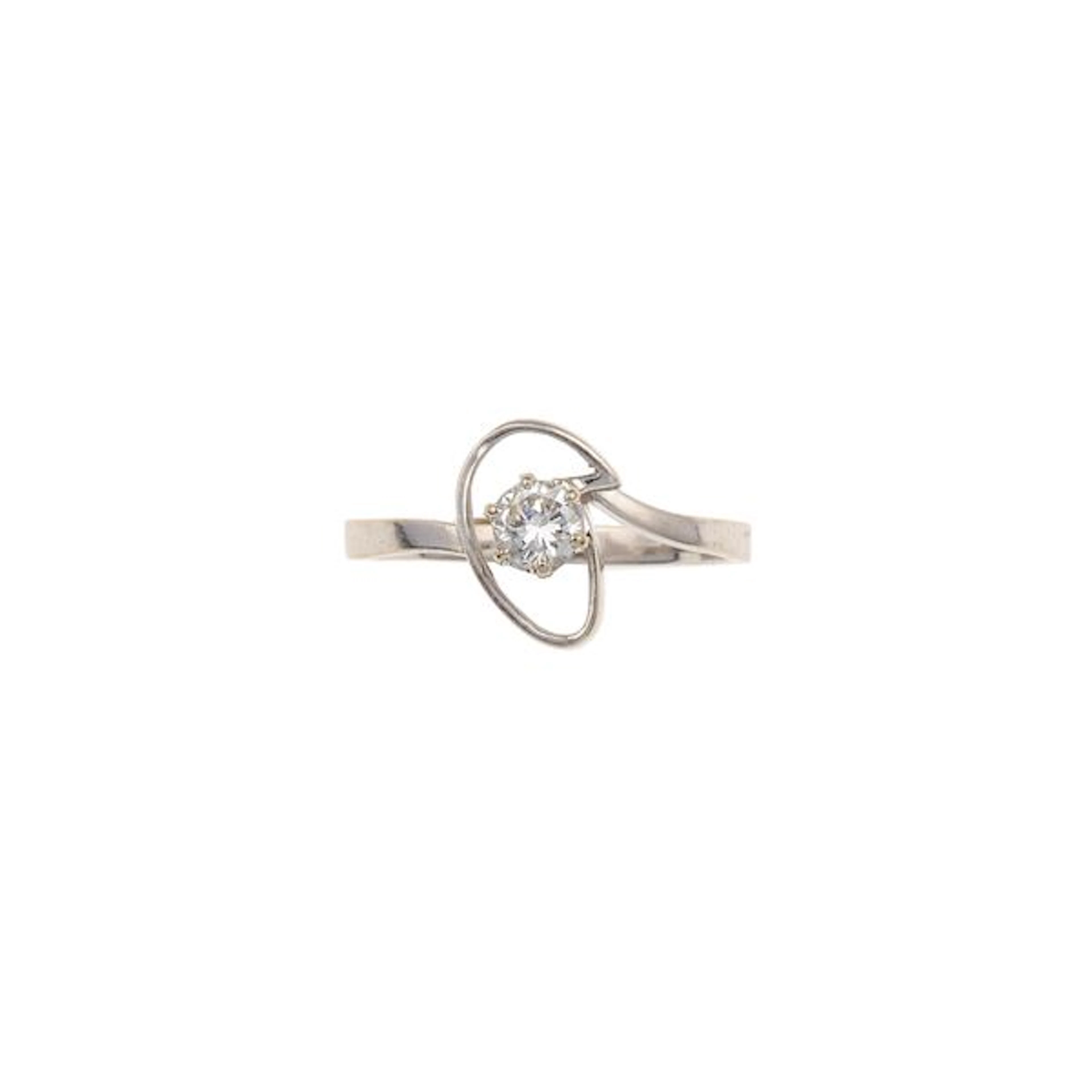 Brilliant-cur diamond and gold ring, with French assay
