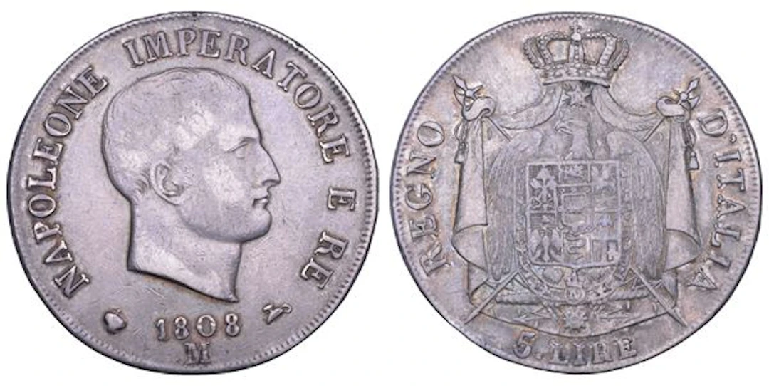 MILANO. NAPOLEONE I, 1805-1814. 5 Lire 1808.