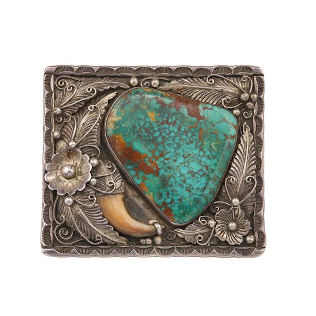 Turquoise and silver buckle