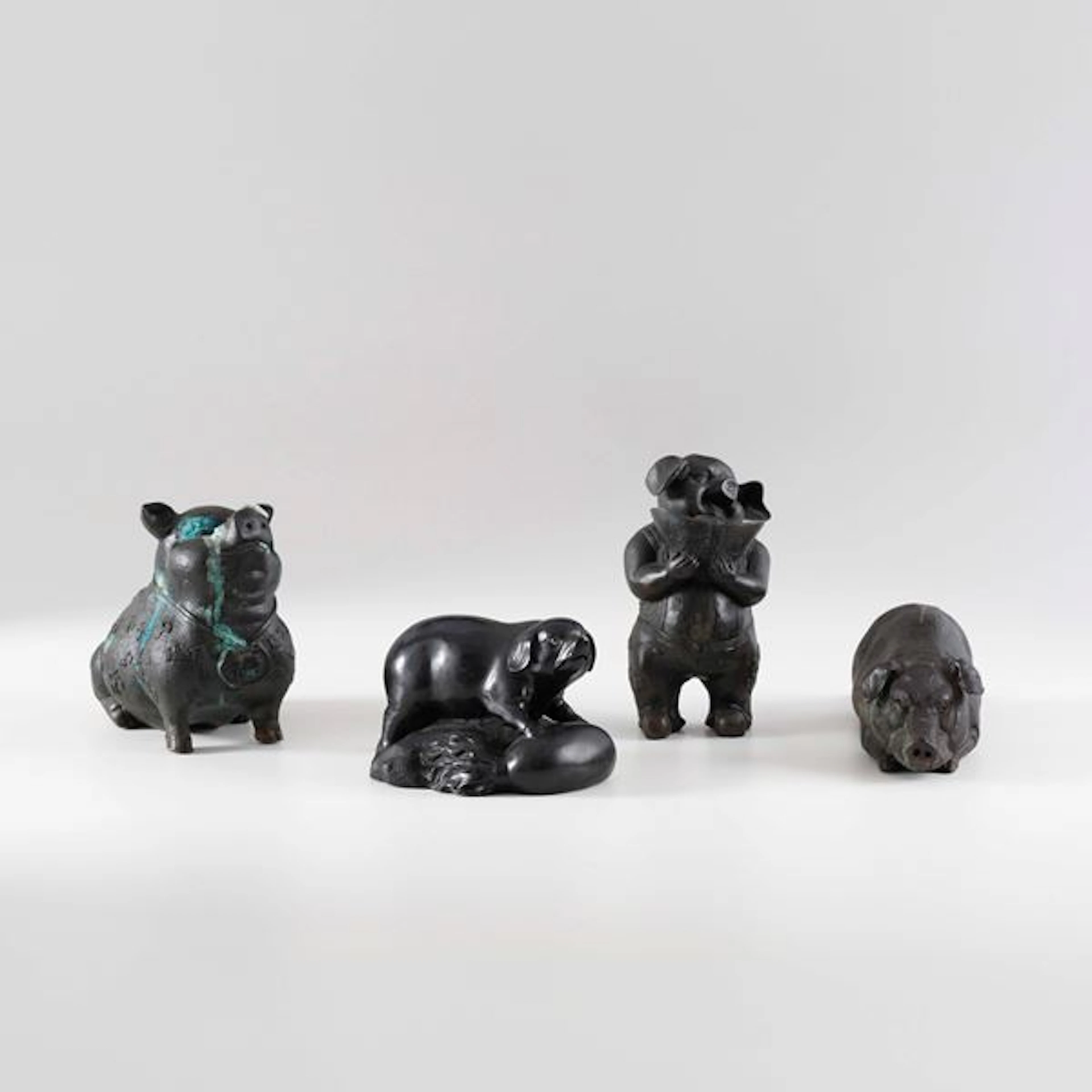 Lotto composto da figure di animali in bronzo, Cina, XX secolo
