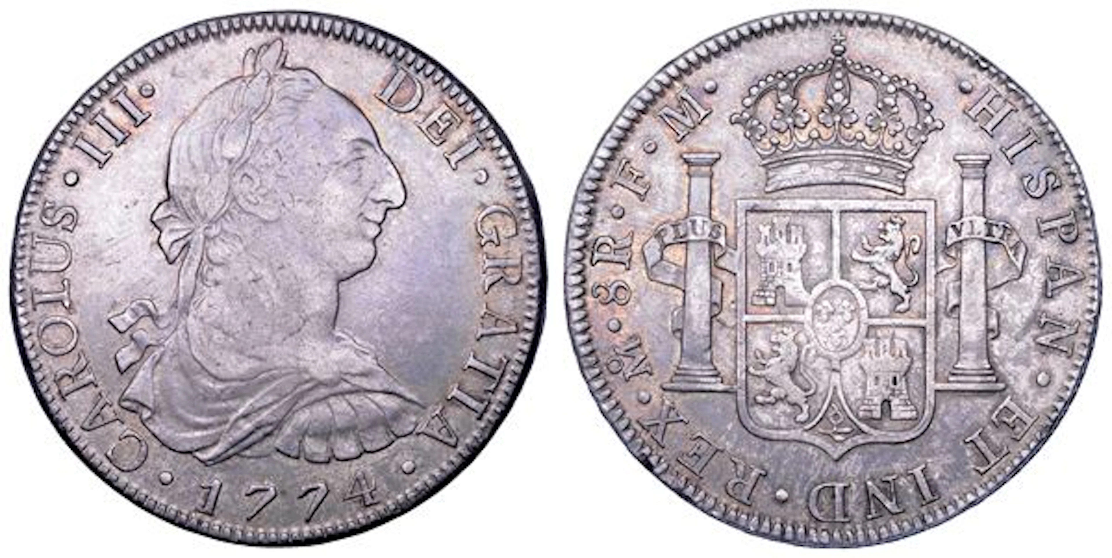 CARLOS III, 1759-1788. MESSICO. 8 reales 1774. CittÃ del Messico.