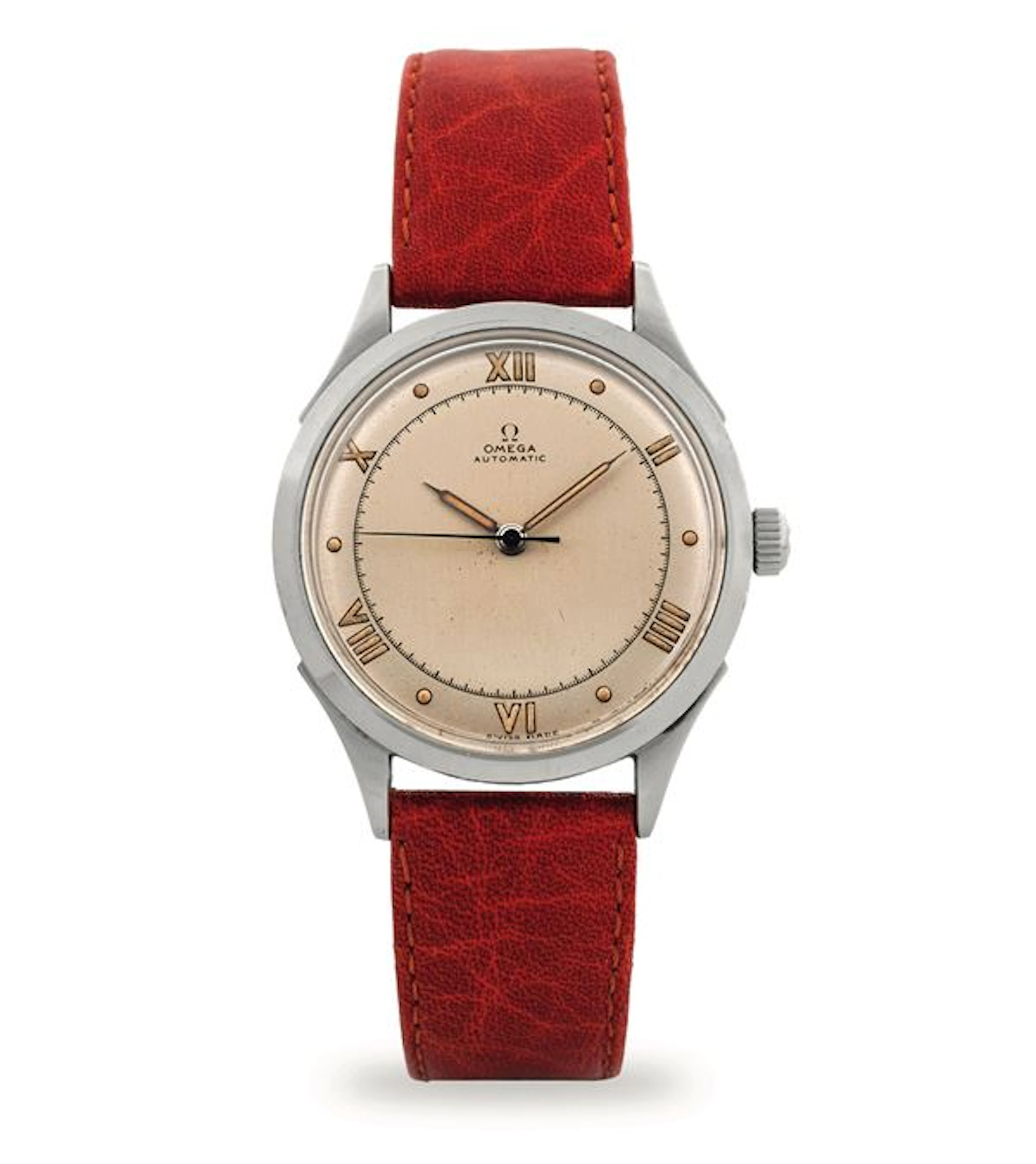 Solo tempo ref 2421-4 in steel, silvered dial with Roman numerals, circa 1950