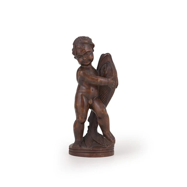 Putto con pesce. Manifattura del XIX-XX secolo